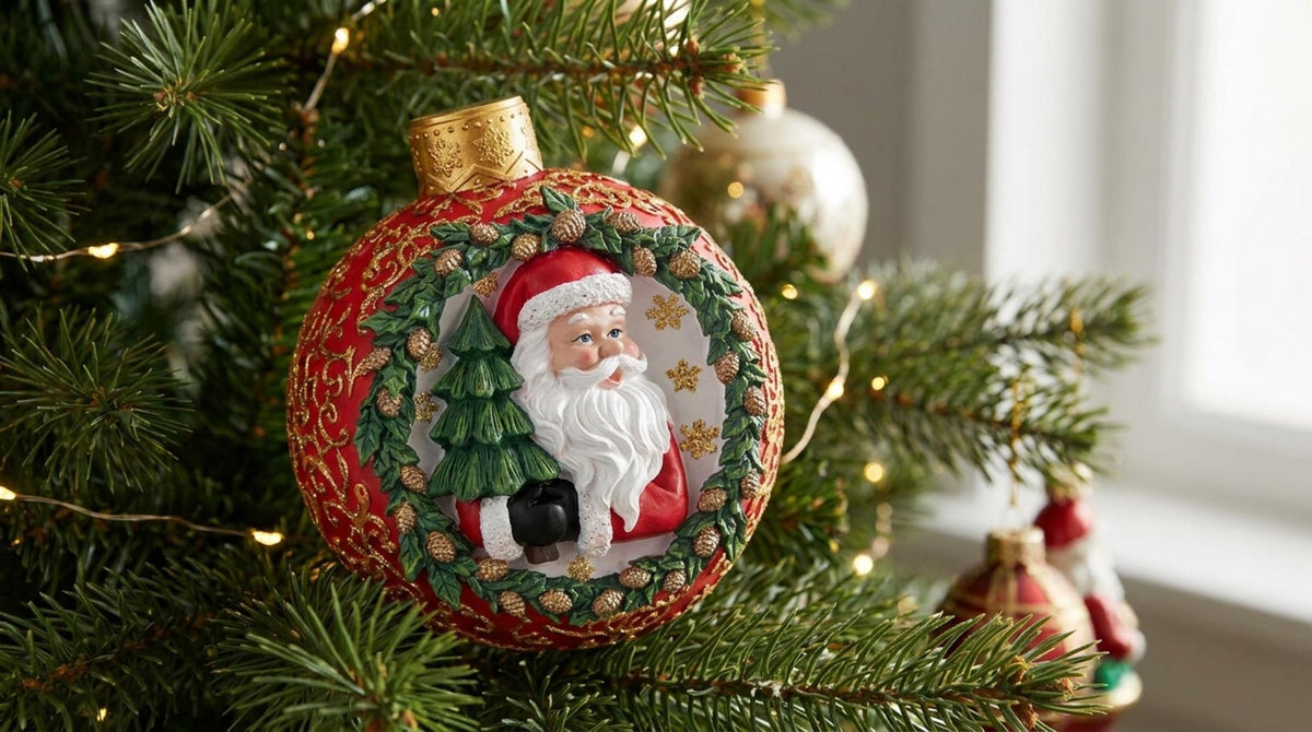 Rosso Natale Sfera Babbo Natale Rossa Grande - Orizzontale