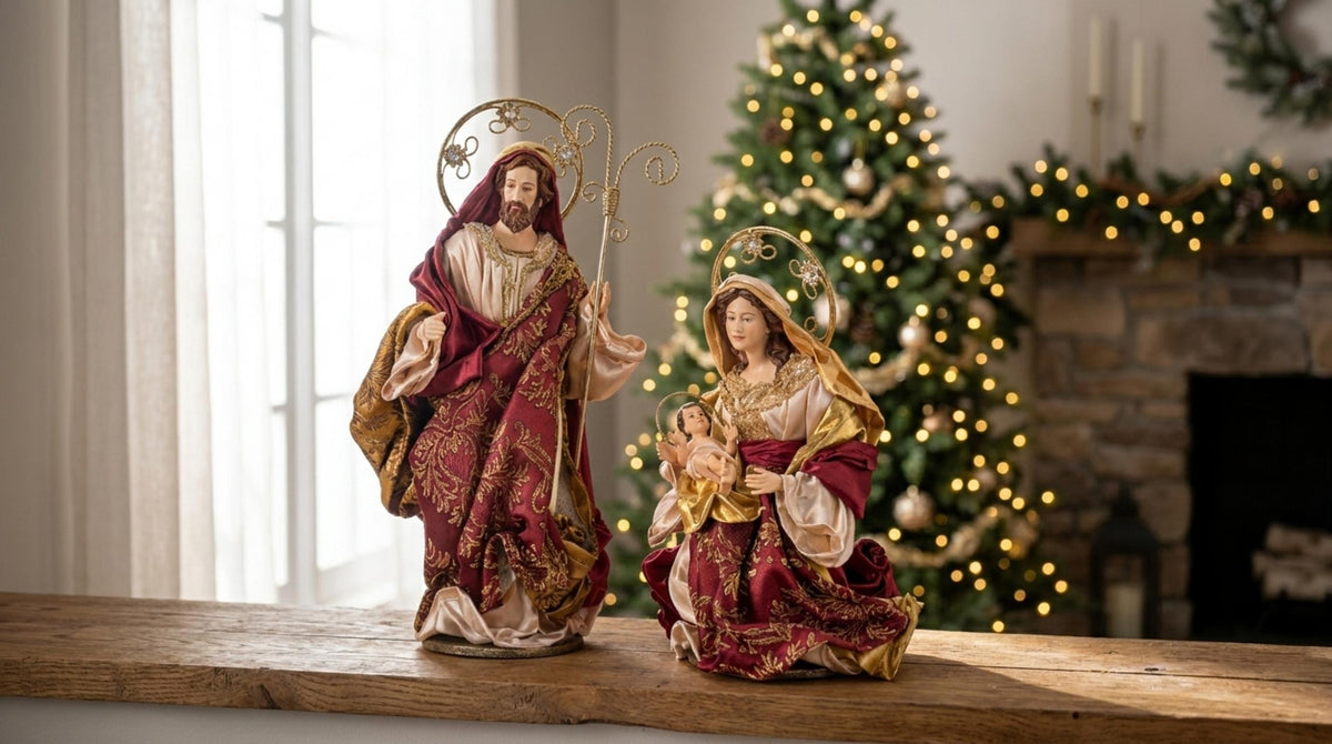 Natività in tessuto e resina - Oro - Orizzontale