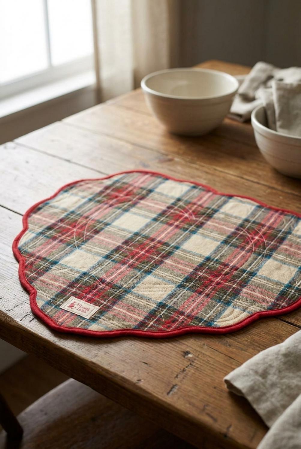 Vintage Toys Tovaglietta Americana Cuore Tartan