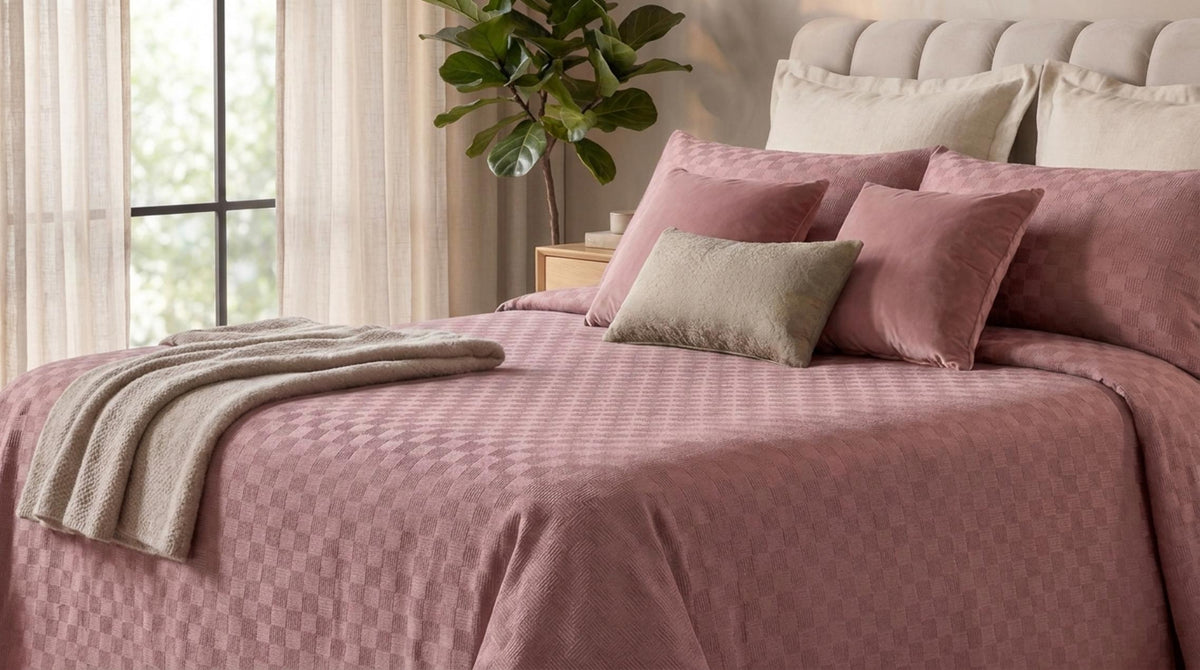Ostuni Copriletto Rosa Antico - Orizzontale