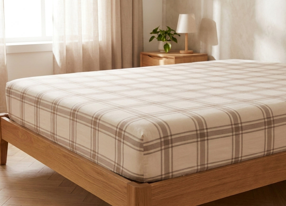 Natura Lenzuolo Sotto con Angoli Steno Beige