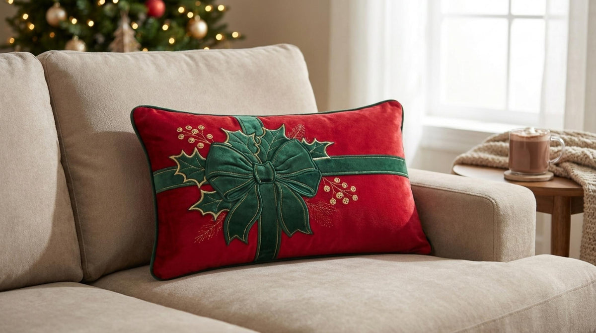 Ribbon Cuscino Rettangolare Rosso - Orizzontale