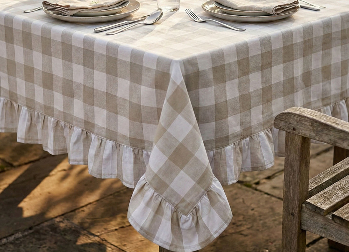 Bolgheri Tovaglia Beige Con Balza