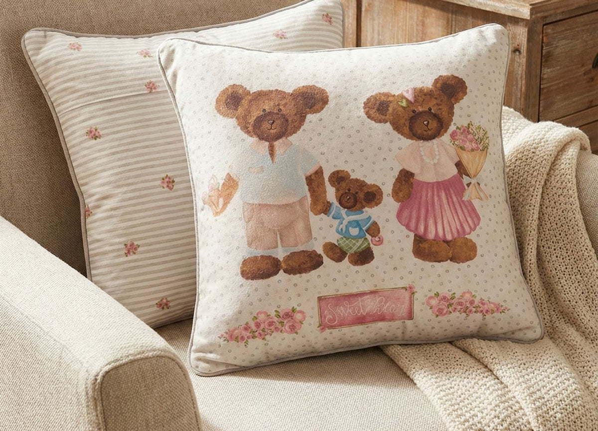 Sweet Bear Balloons Cushion
