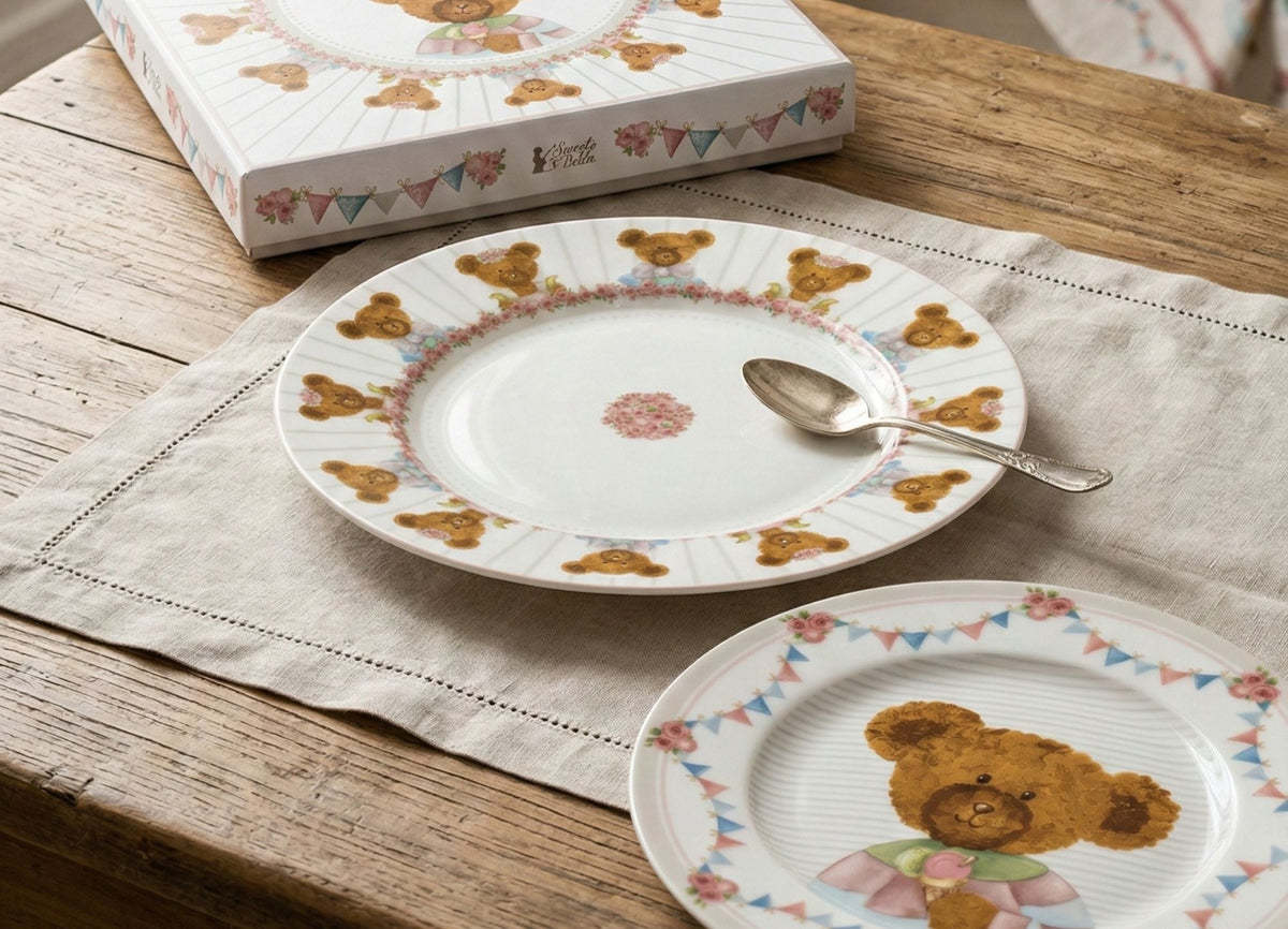 Sweet Bear Set of 2 Dessert Plates