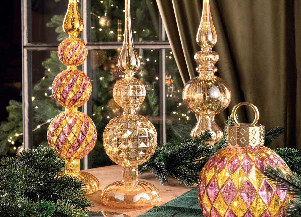 Oro Brillante Glass Tree Topper