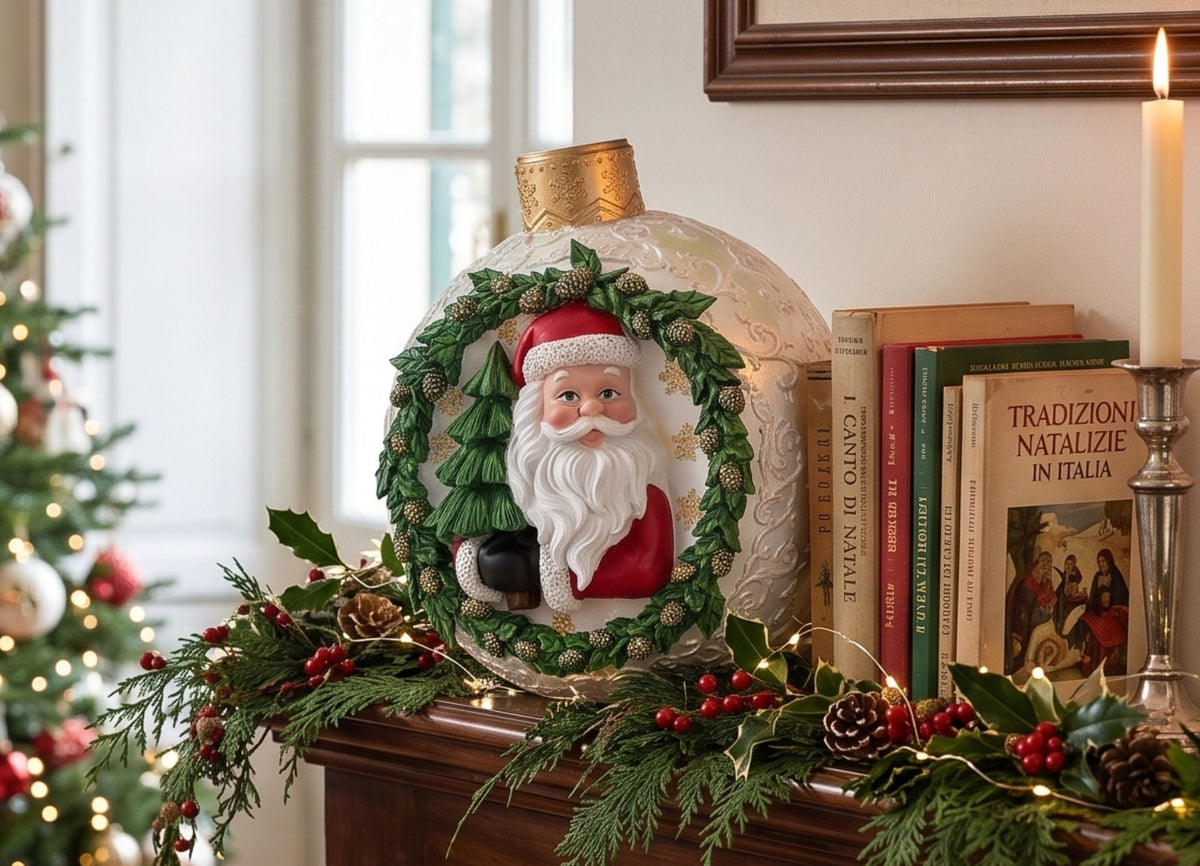 Rosso Natale Large Pearl White Santa Claus Sphere