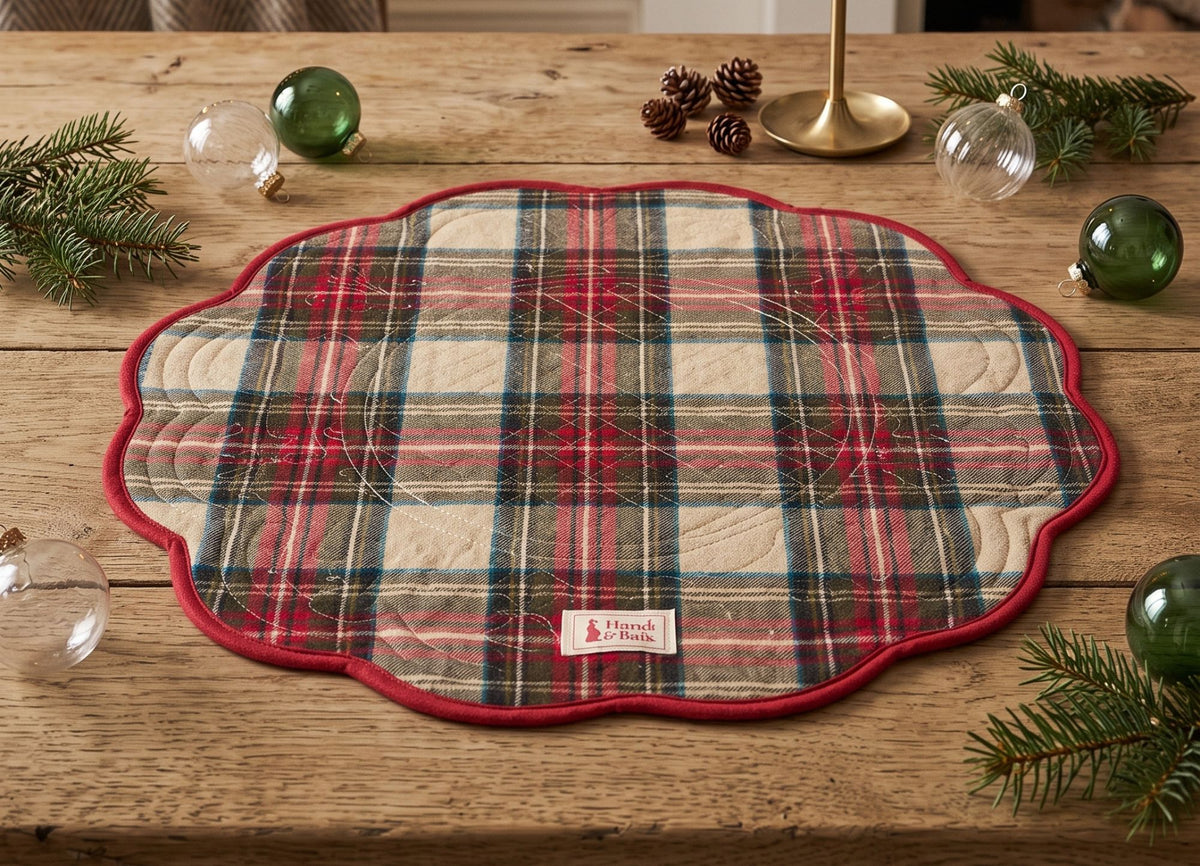 Vintage Toys Tovaglietta Americana Tonda Tartan