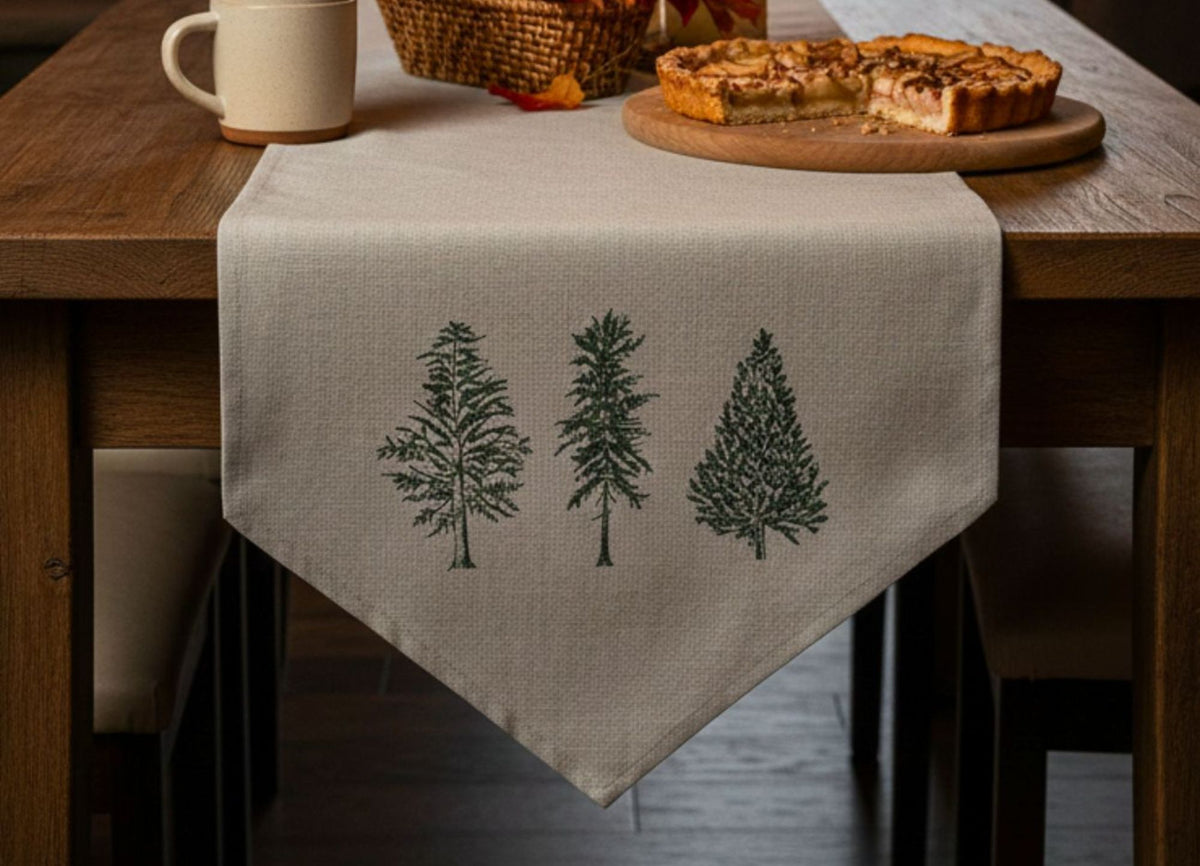 Natural Pine Trees Table Runner
