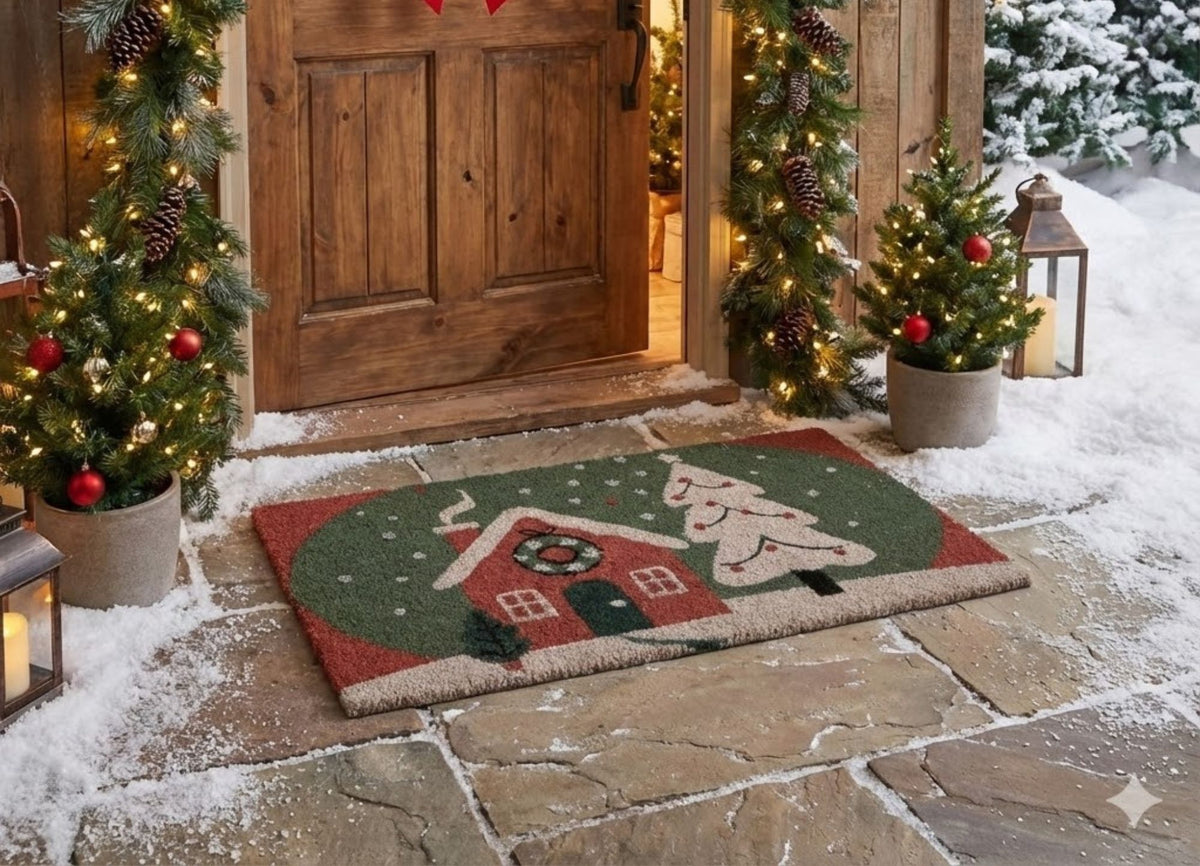 Christmas Cottage Doormat