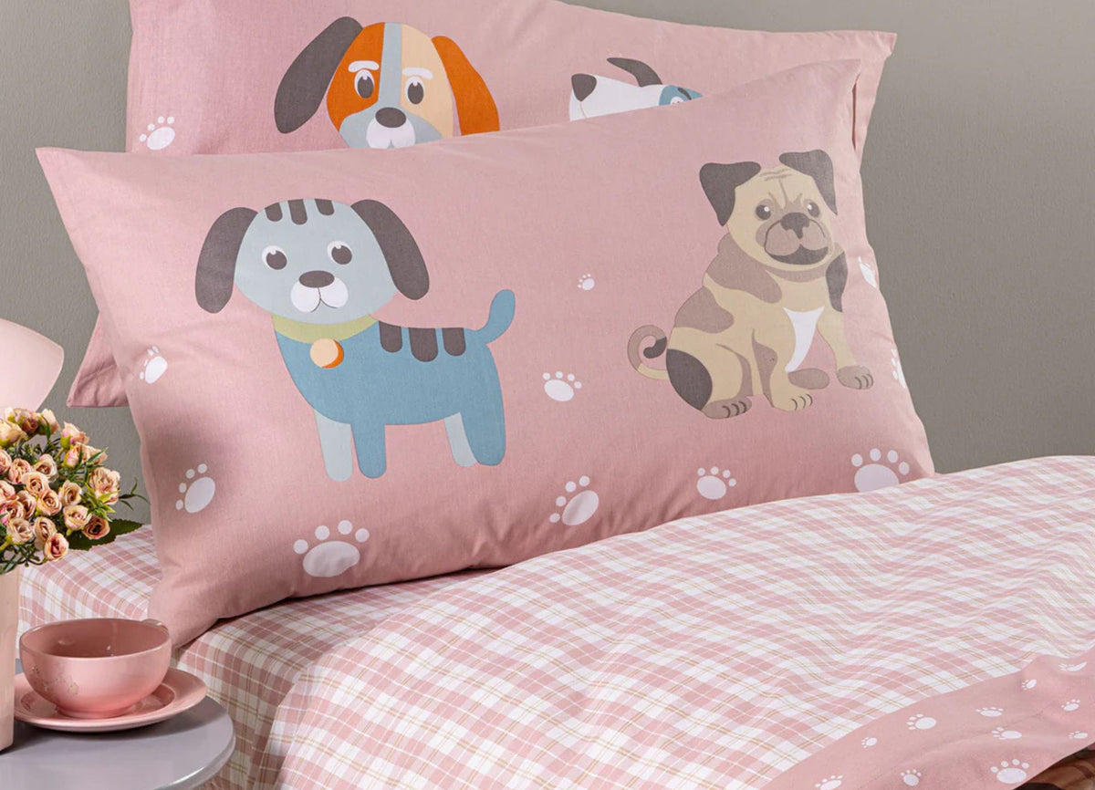 Cuccioli Completo Letto Rosa
