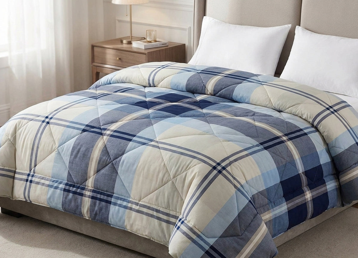 Madison Trapunta Invernale Plaid Denim
