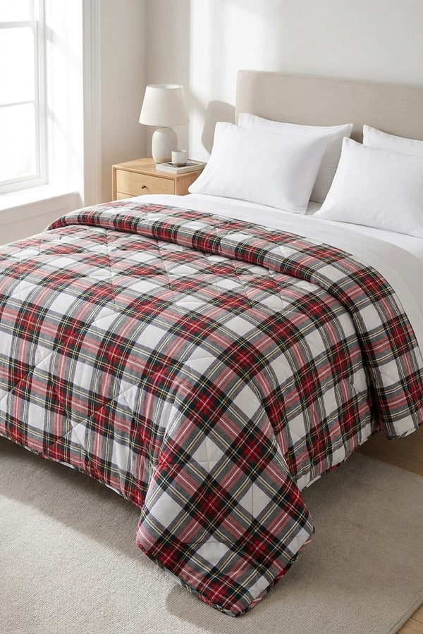 Madison Trapunta Invernale Tartan Bianco