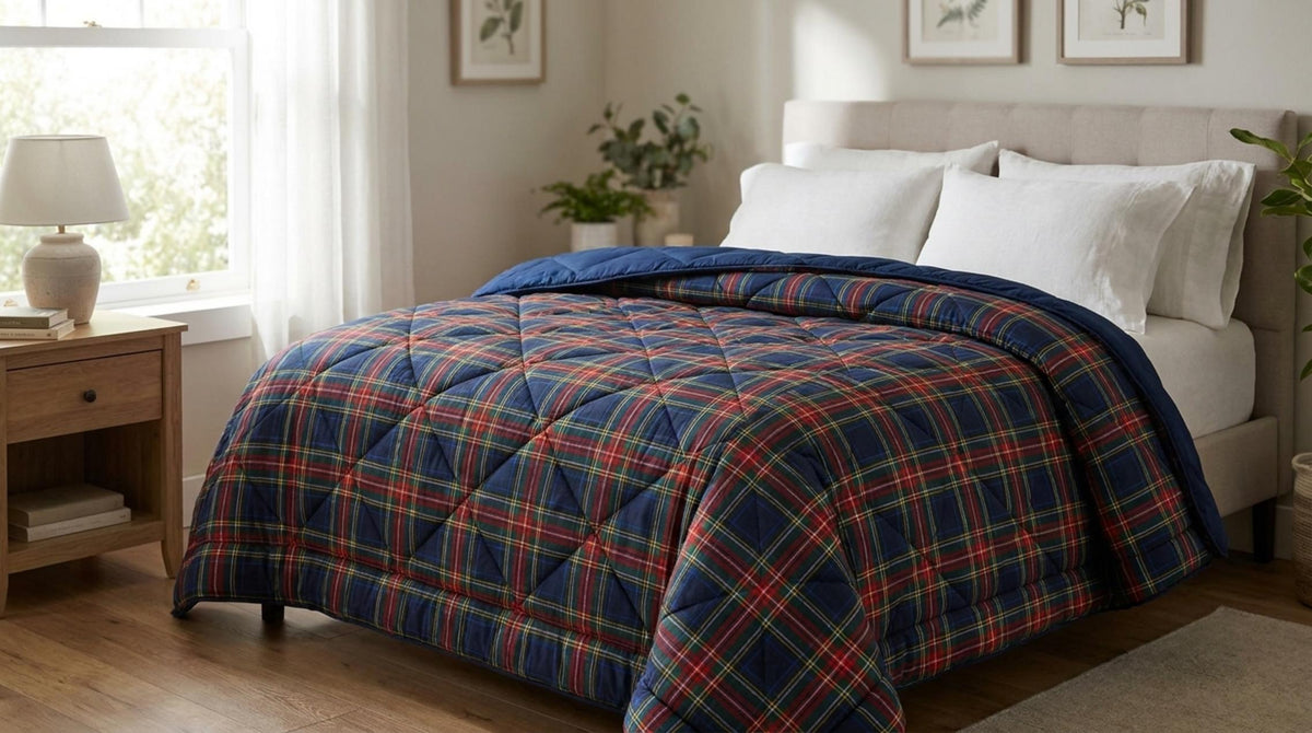 Tartan Trapunta Invernale Blu - Orizzontale