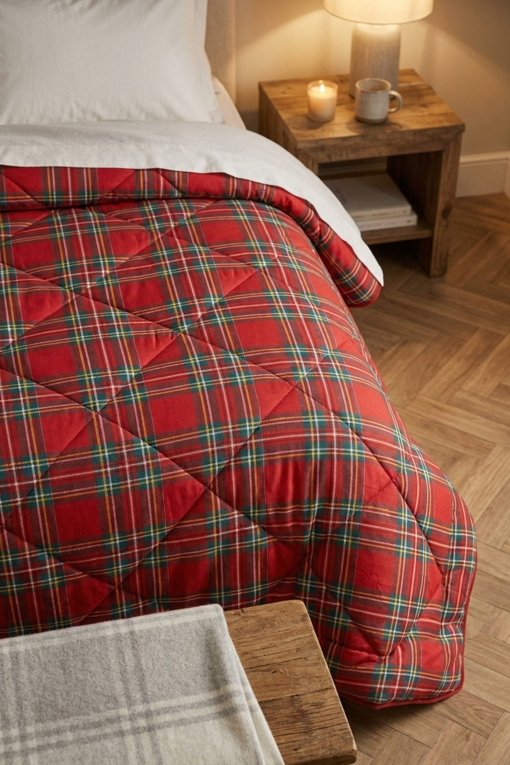 Tartan Trapunta Invernale Rosso