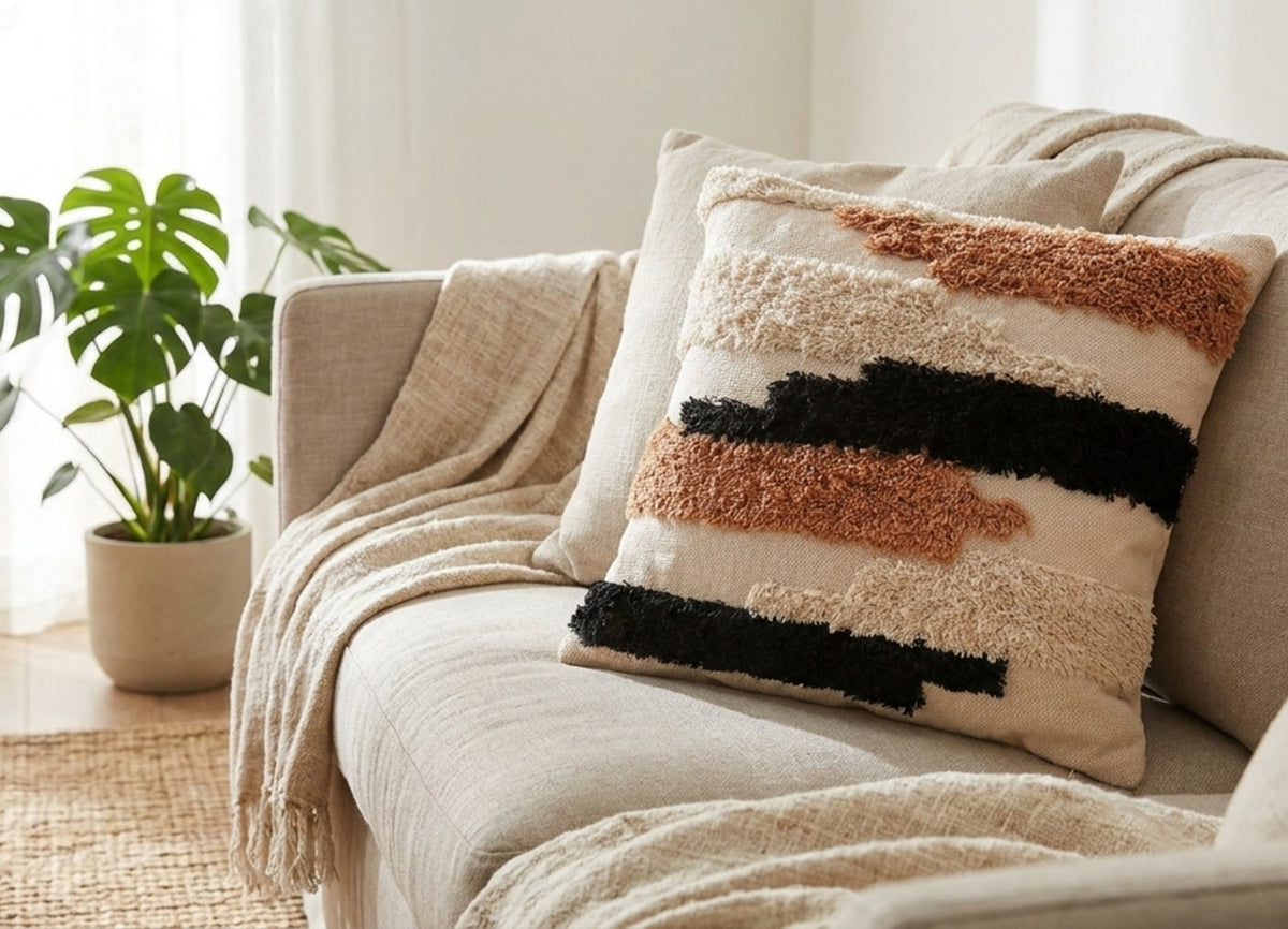Dakota Cuscino Terracotta e nero