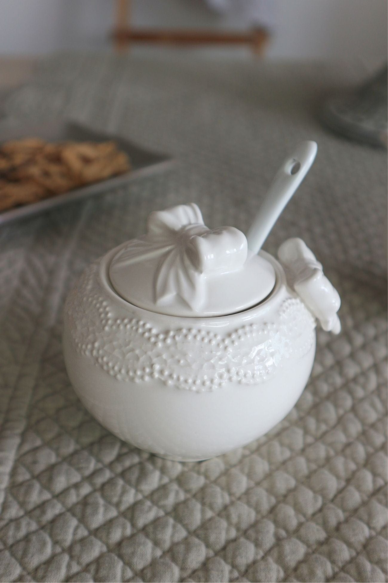 Blanc MariClo' Flocon Flocon - Flocon - Lattiera e zuccheriera in ceramica bianca | Blanc MariClo'