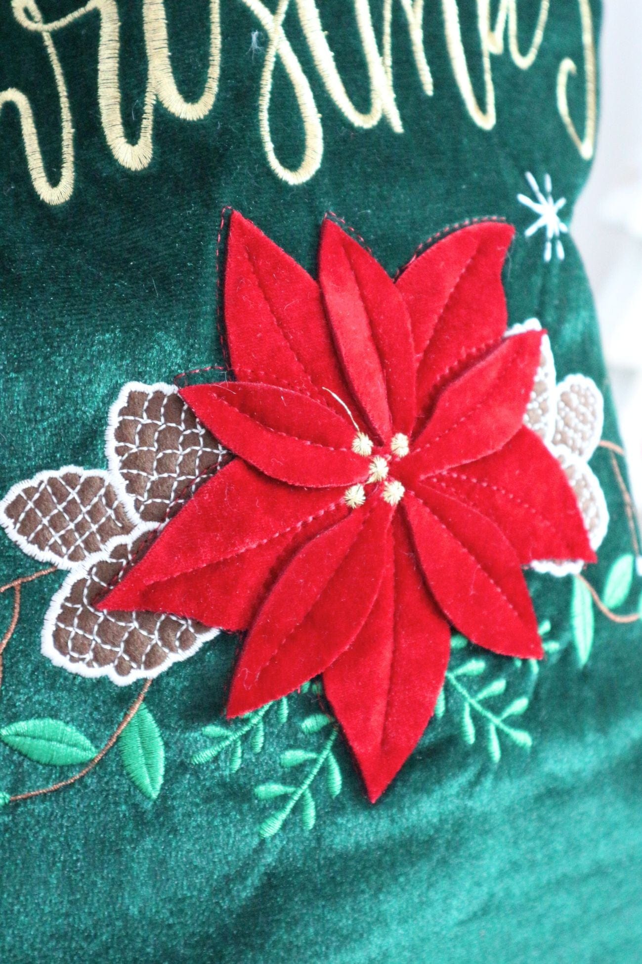 Blanc MariClo' Lo Schiaccianoci Lo Schiaccianoci - Sacca per regali di Natale in velluto verde | Blanc MariClo'