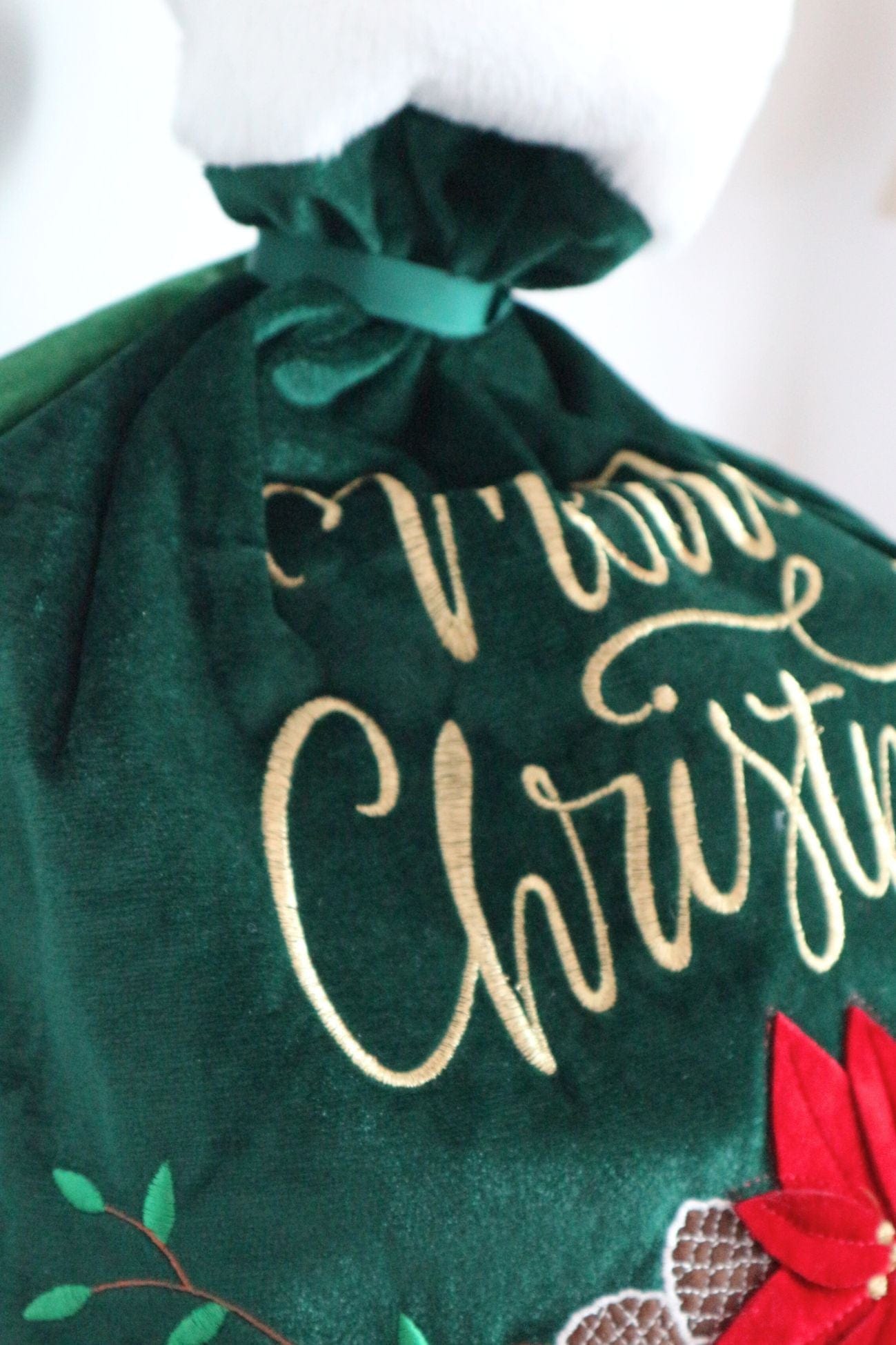 Blanc MariClo' Lo Schiaccianoci Lo Schiaccianoci - Sacca per regali di Natale in velluto verde | Blanc MariClo'
