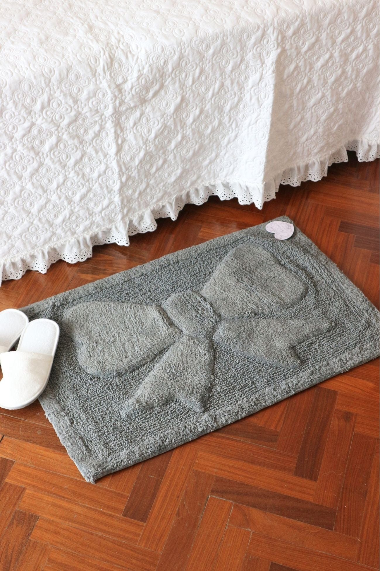 Blanc MariClo' My Soft Dream My Soft Dream - Tappeto in cotone con fiocco in stile Shabby Chic 80x50 | Blanc MariClo'
