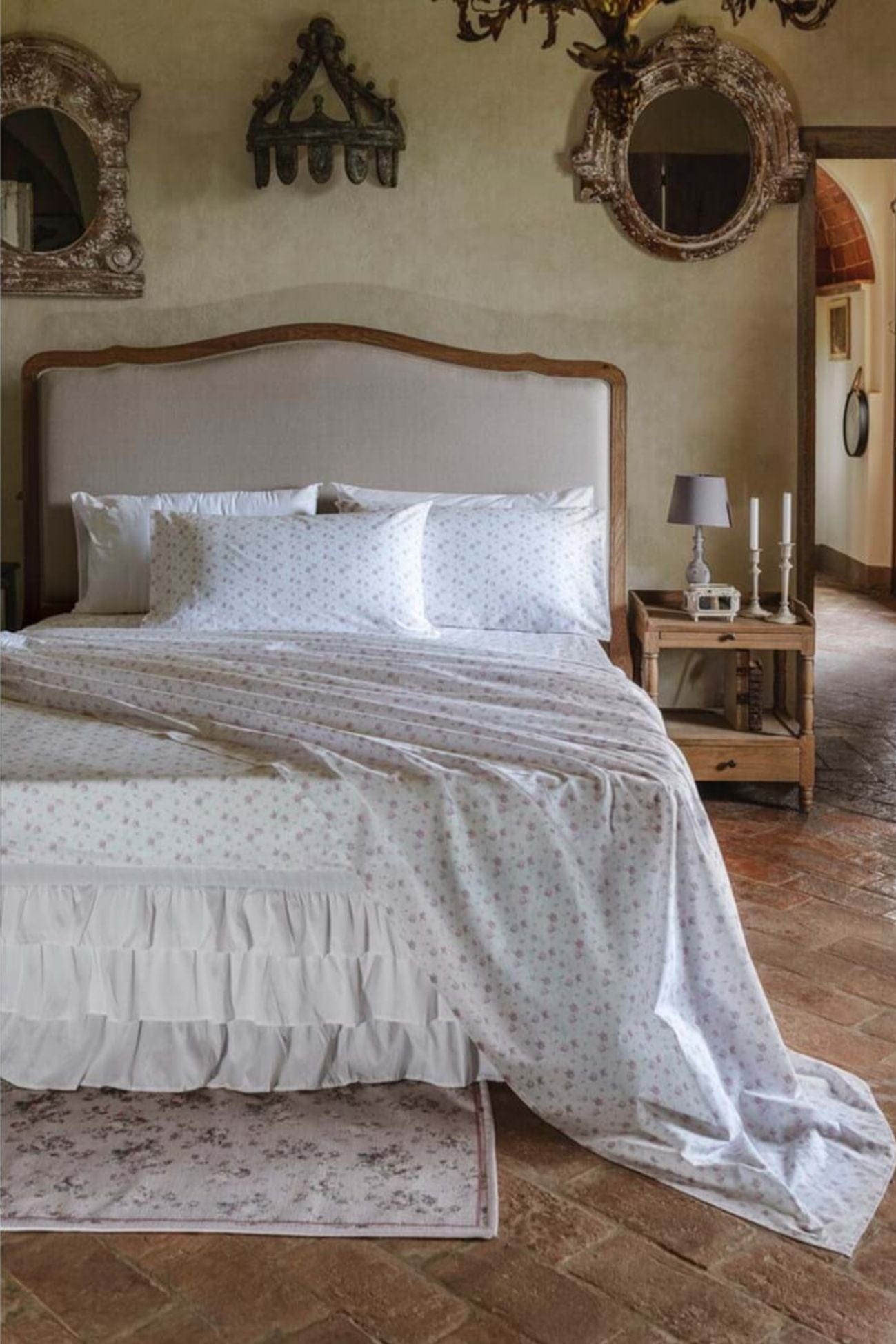 Blanc MariClo' Primerose Infinity Tuscany - Completo letto matrimoniale beige in puro cotone con 2 federe 300x245 | Blanc MariClo'