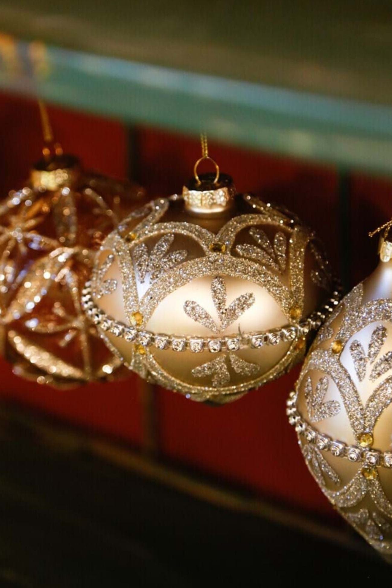 Blanc MariClo' Purcell Purcell - Palla di Natale dorata in vetro con glitter | Blanc MariClo'