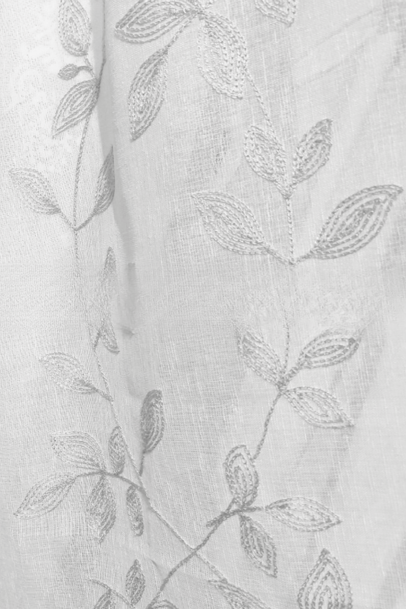 Blanc MariClo' Spring Time Spring Time - Tenda grigia in poliestere con foglioline ricamate 150x290