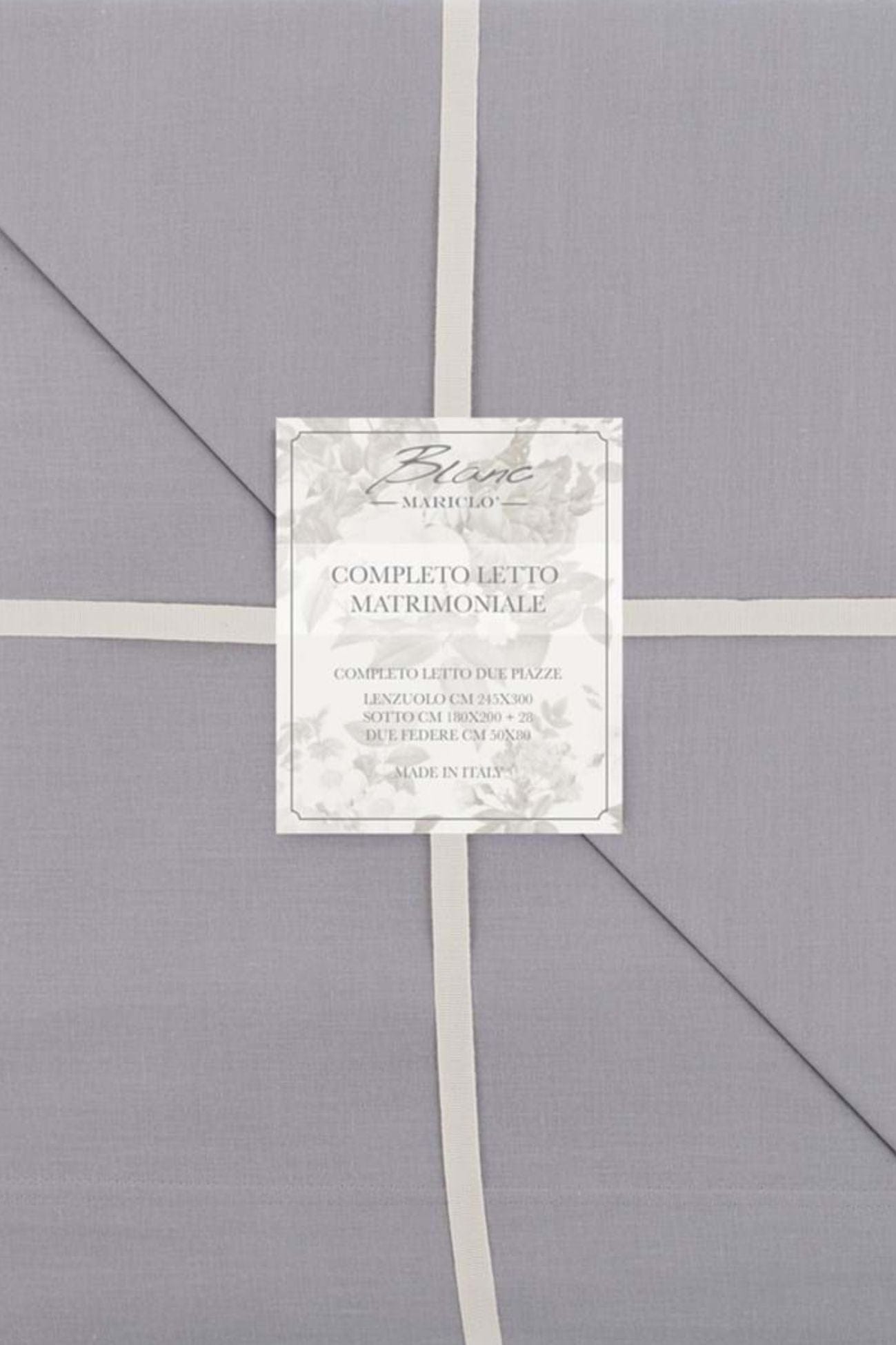 Blanc MariClo' Tuscany Tuscany - Completo letto matrimoniale grigio in puro cotone con 2 federe 300x245 | Blanc MariClo'