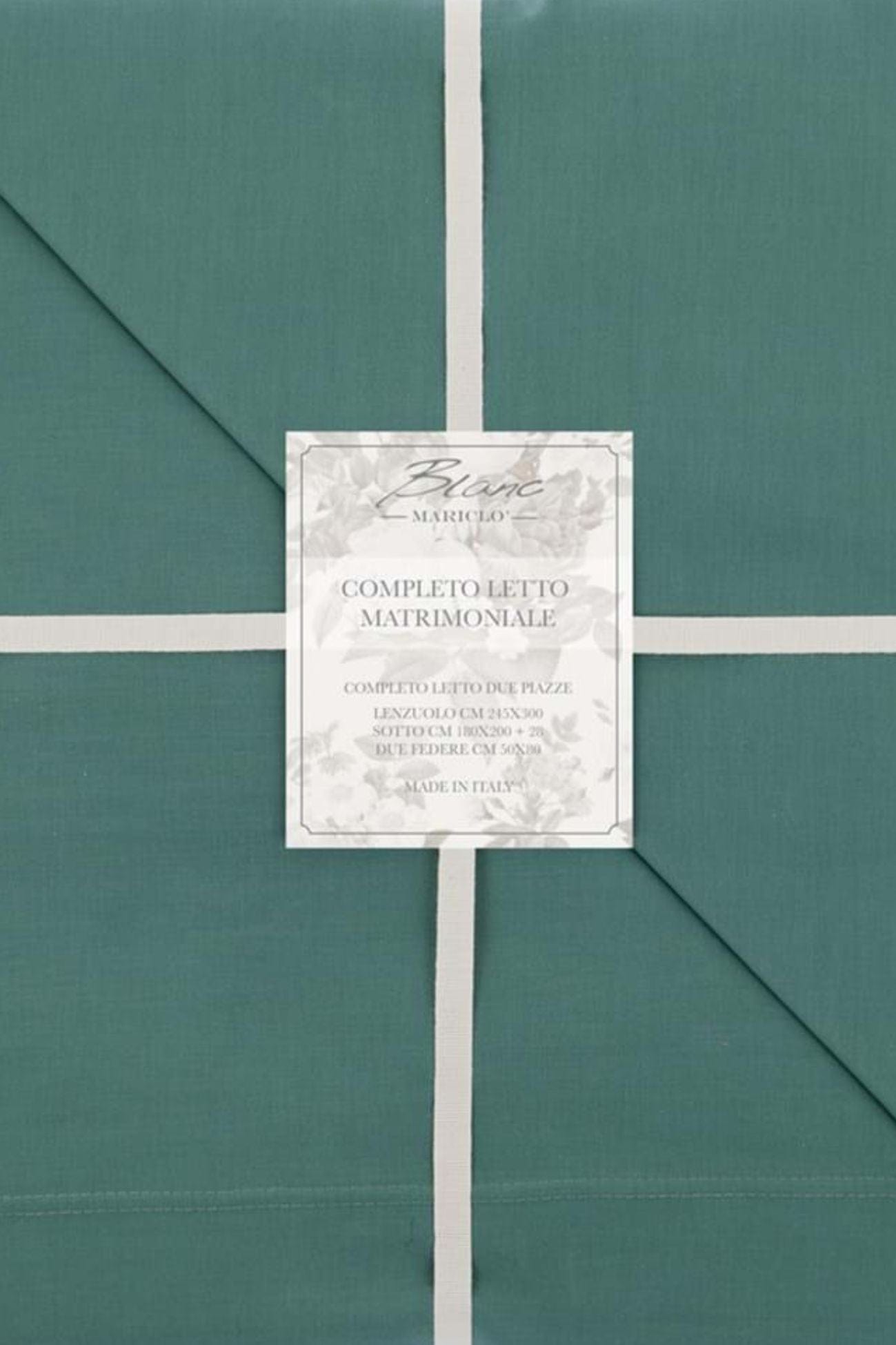 Blanc MariClo' Tuscany Tuscany - Completo letto matrimoniale verde in puro cotone con 2 federe 300x245 | Blanc MariClo'
