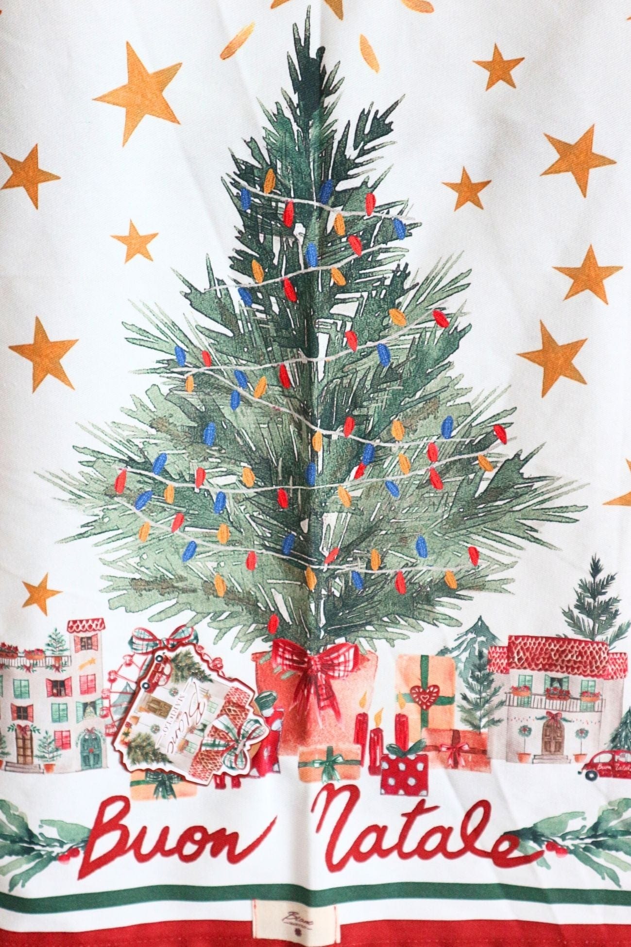 Blanc MariClo' Un Natale Italiano Un Natale Italiano - Strofinaccio con fantasia natalizia in cotone | Blanc MariClo'