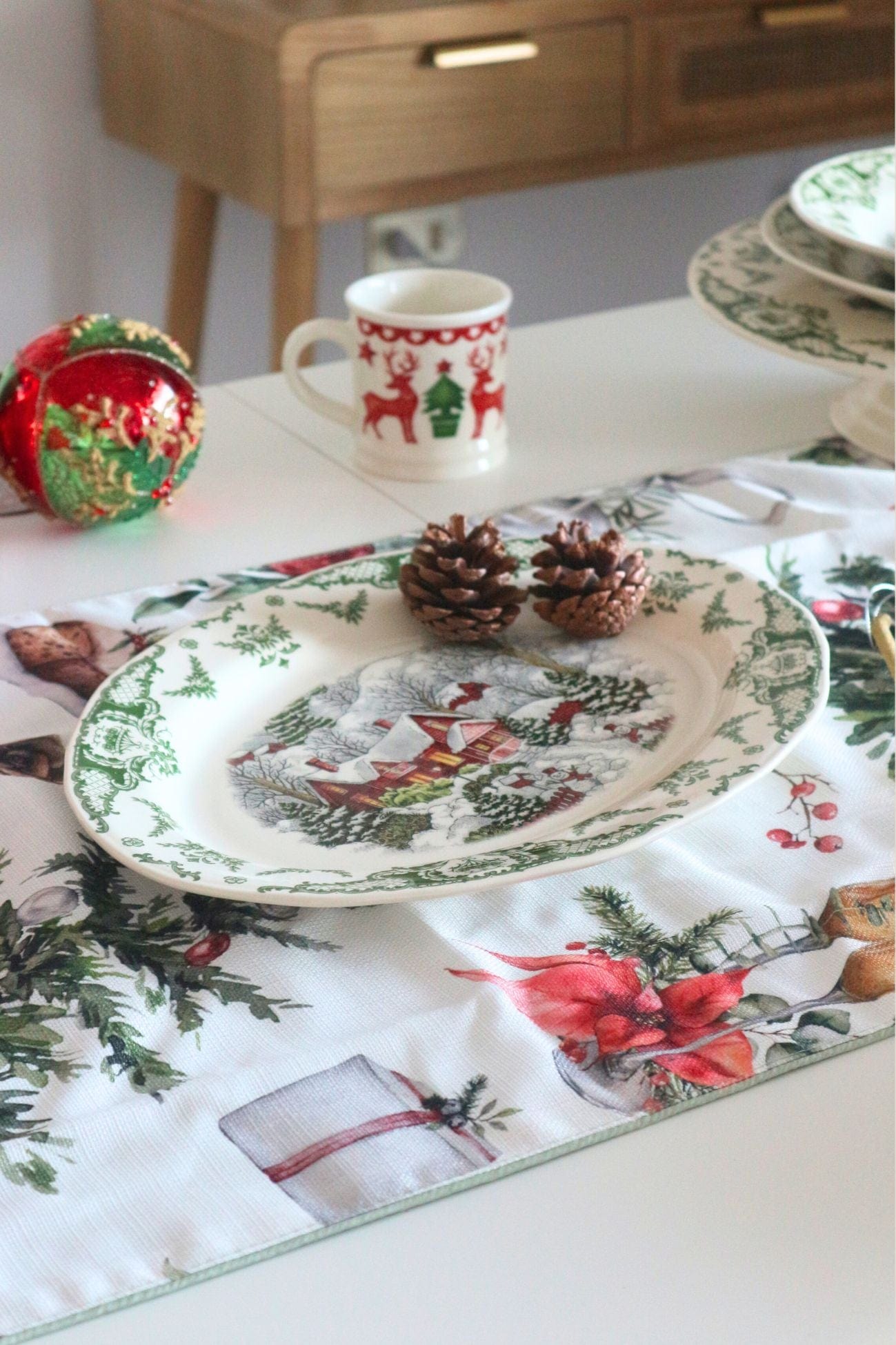 Blanc MariClo' Winter Wonderland Winter Wonderland - Vassoio natalizio da portata in ceramica | Blanc MariClo'