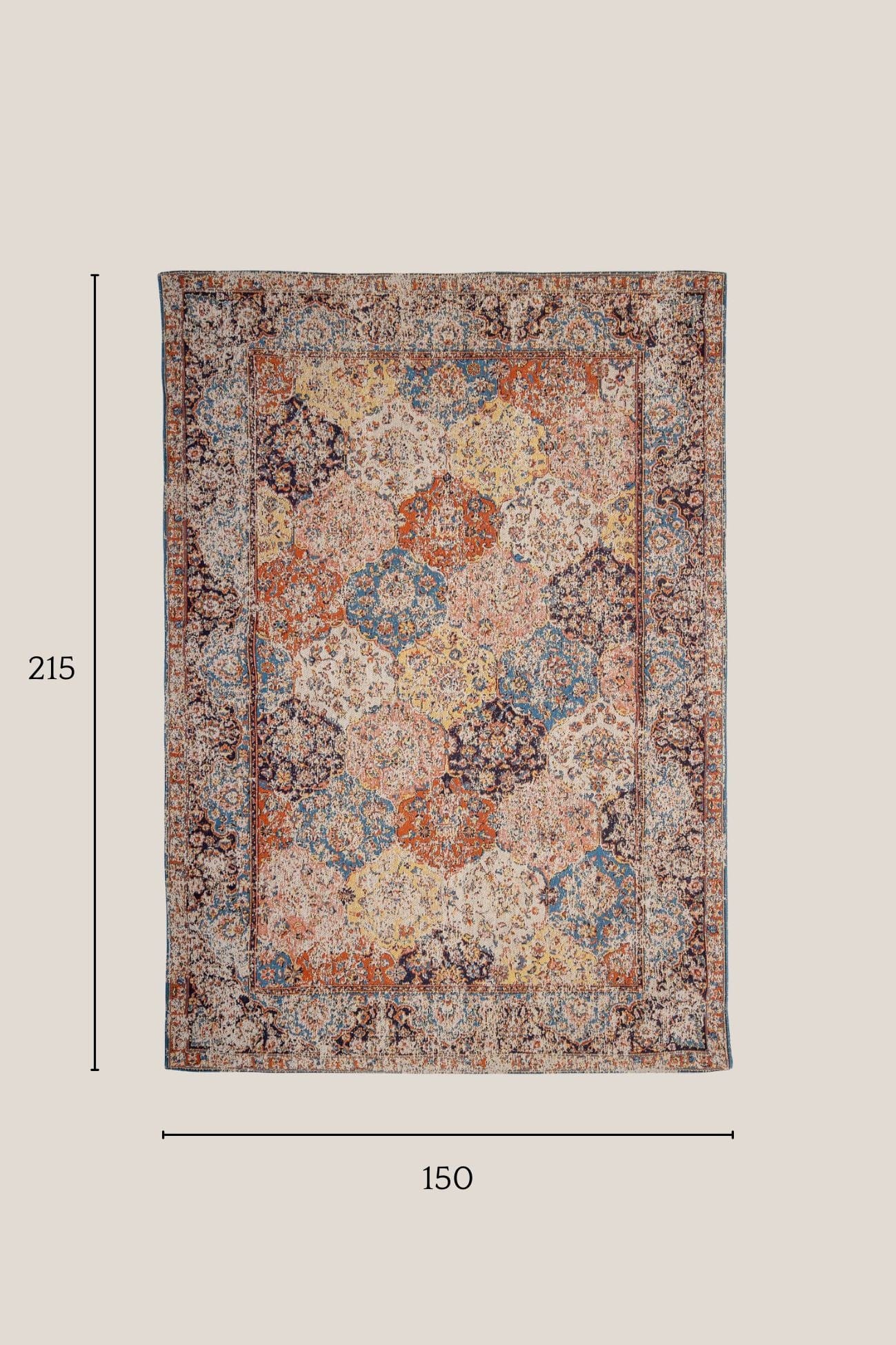 Bloomingville Dalina Dalina - Tappeto rettangolare in cotone vintage 215x150 | Bloomingville