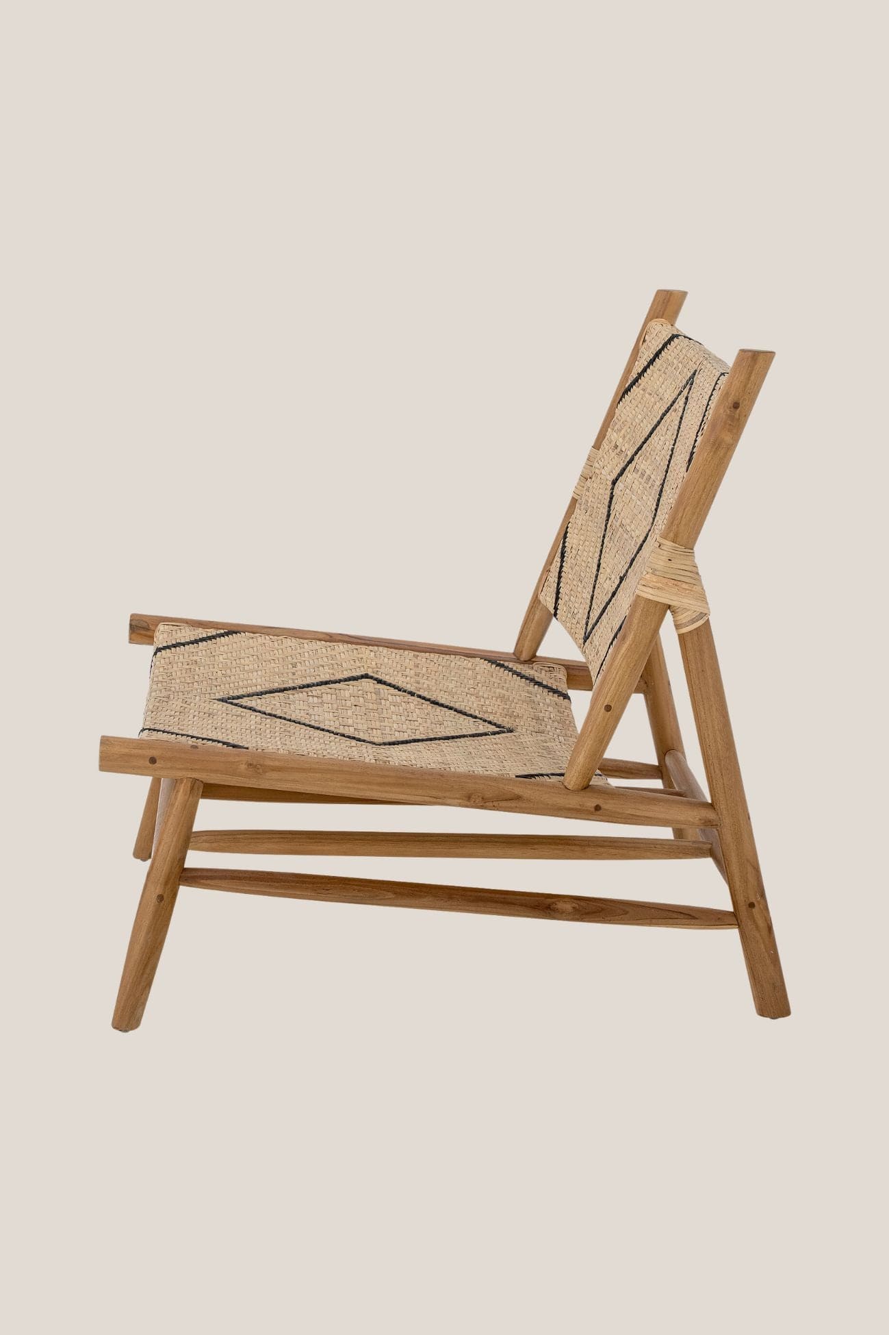 Bloomingville Lennox Lennox - Poltrona bassa in legno di teak e rattan | Bloomingville