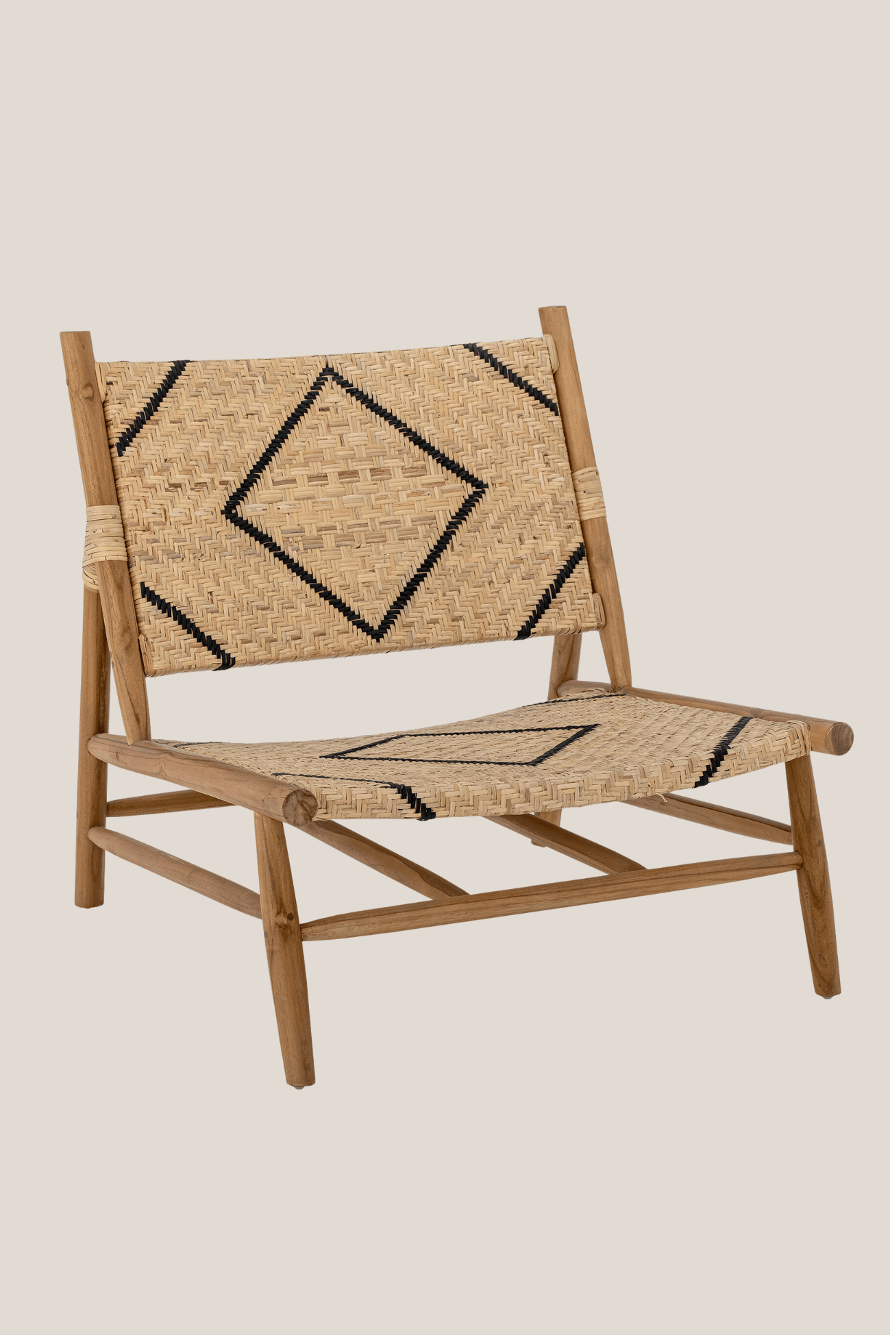 Bloomingville Lennox Lennox - Poltrona bassa in legno di teak e rattan | Bloomingville