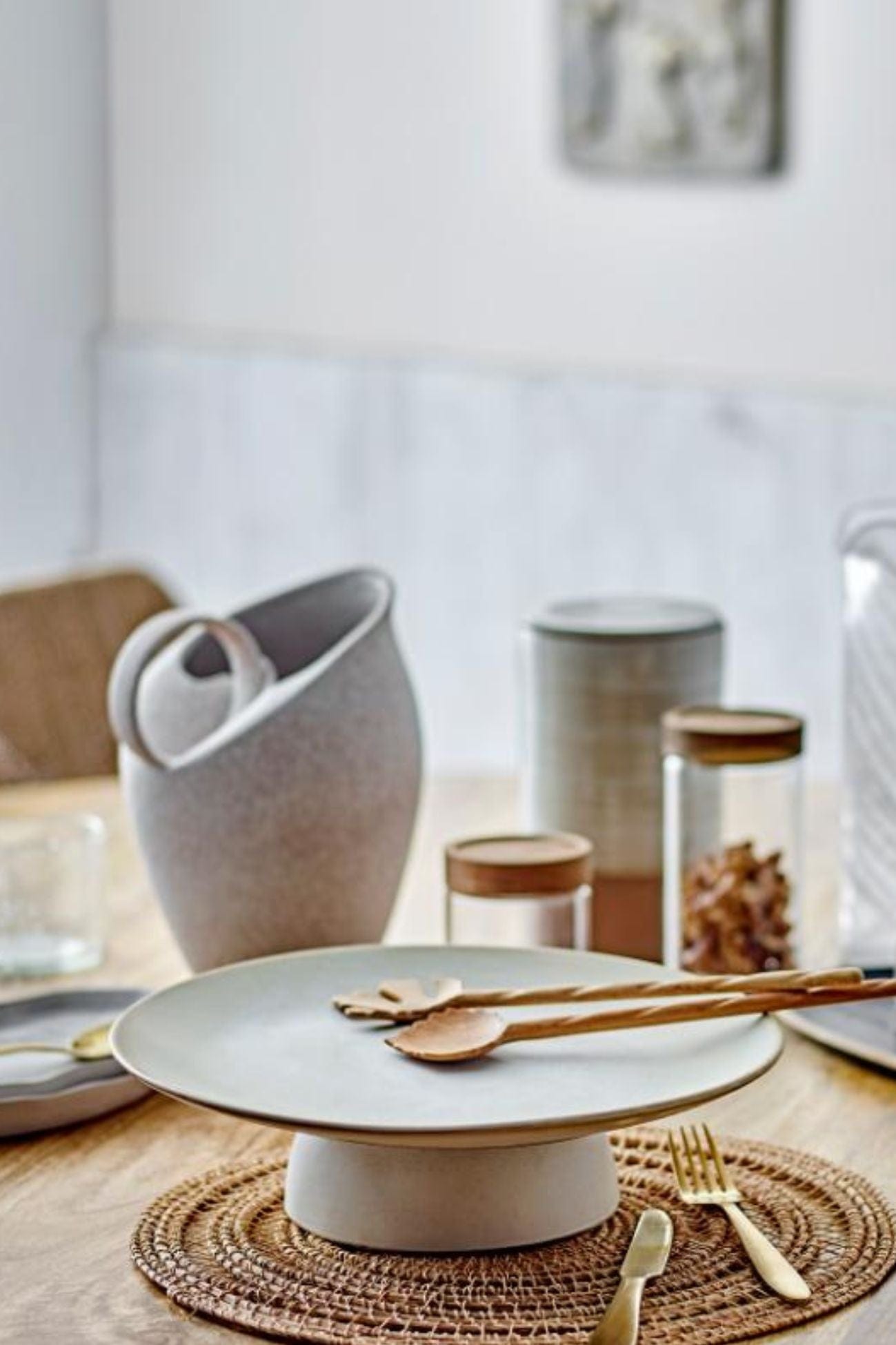 Bloomingville Vaso In Ceramica - Color Naturale, Stile Semplice Ed Elegante, Diametro 11,5 X Altezza 8 Cm, Per Decorazione Casa