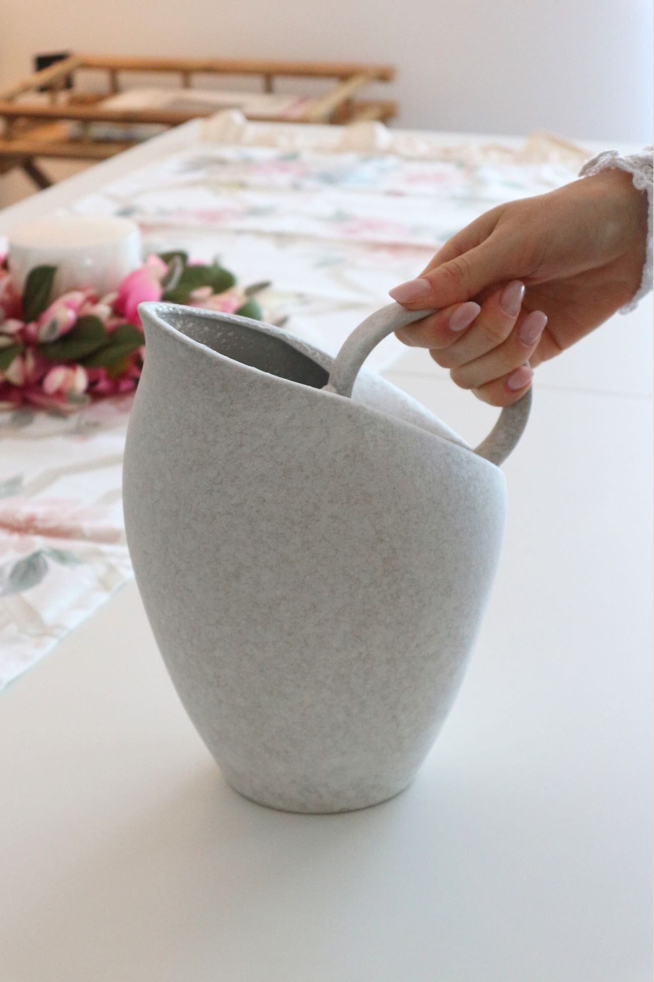 Bloomingville Savitha Savitha - Vaso di design a forma di caraffa color naturale 2350 ml | Bloomingville