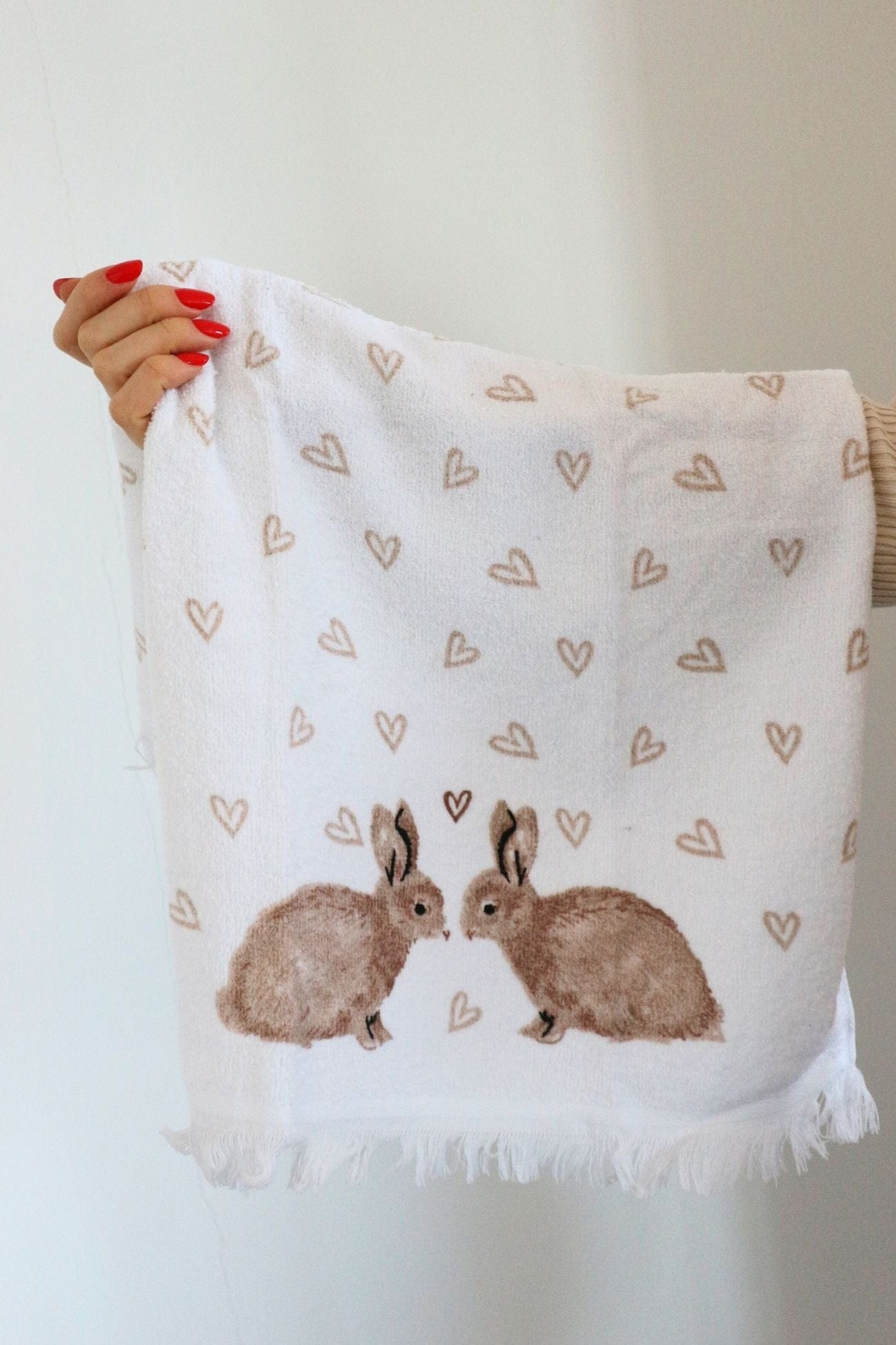 Clayre & Eef Bunny Bunny - Asciugamano ospiti in cotone con animali da fattoria 66x40cm | Clayre & Eef