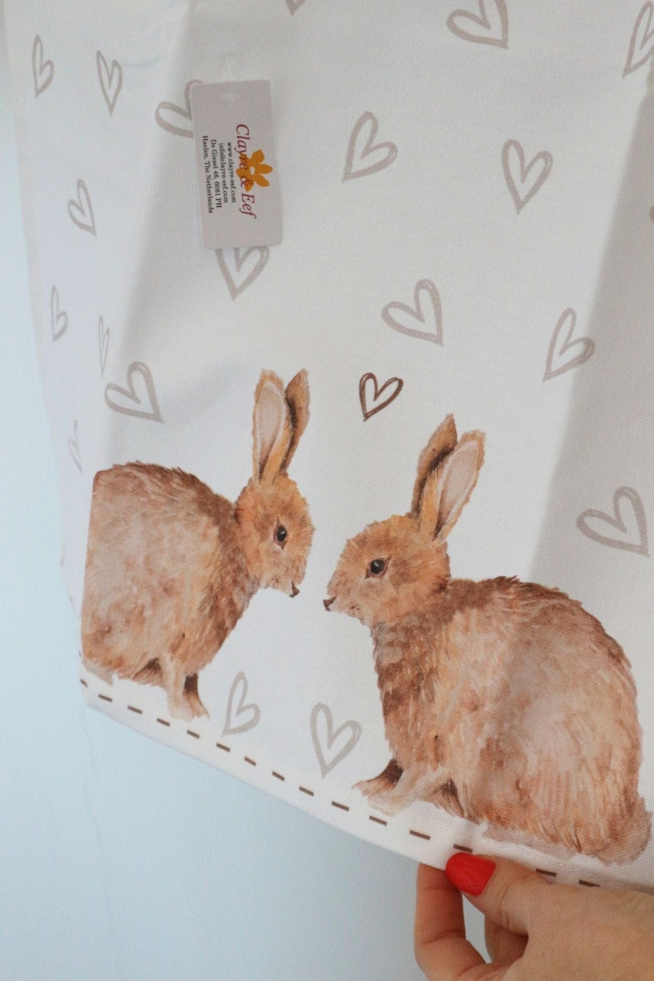 Clayre & Eef Bunny Bunny - Strofinaccio pasquale in cotone con coniglietto | Clayre & Eef