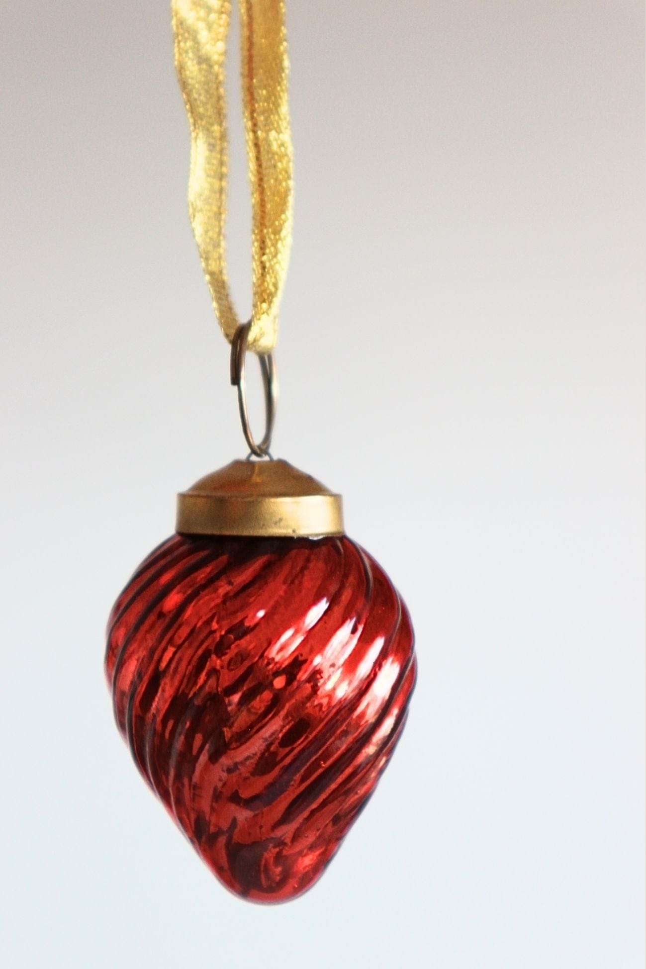 Clayre & Eef Ruune Ruune - Pallina natalizia rossa in vetro in stile vintage | Clayre & Eef