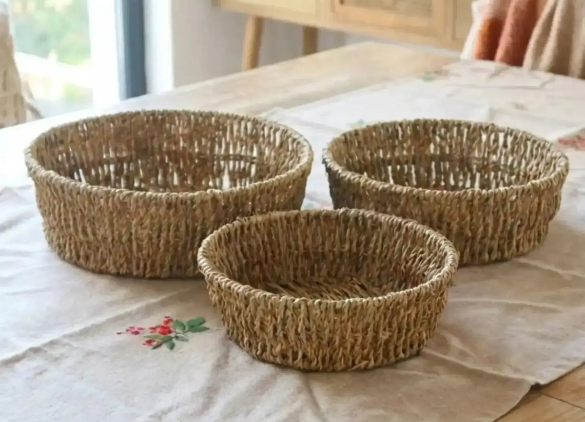 Tessaia Cestino Decorativo Naturale Tondo