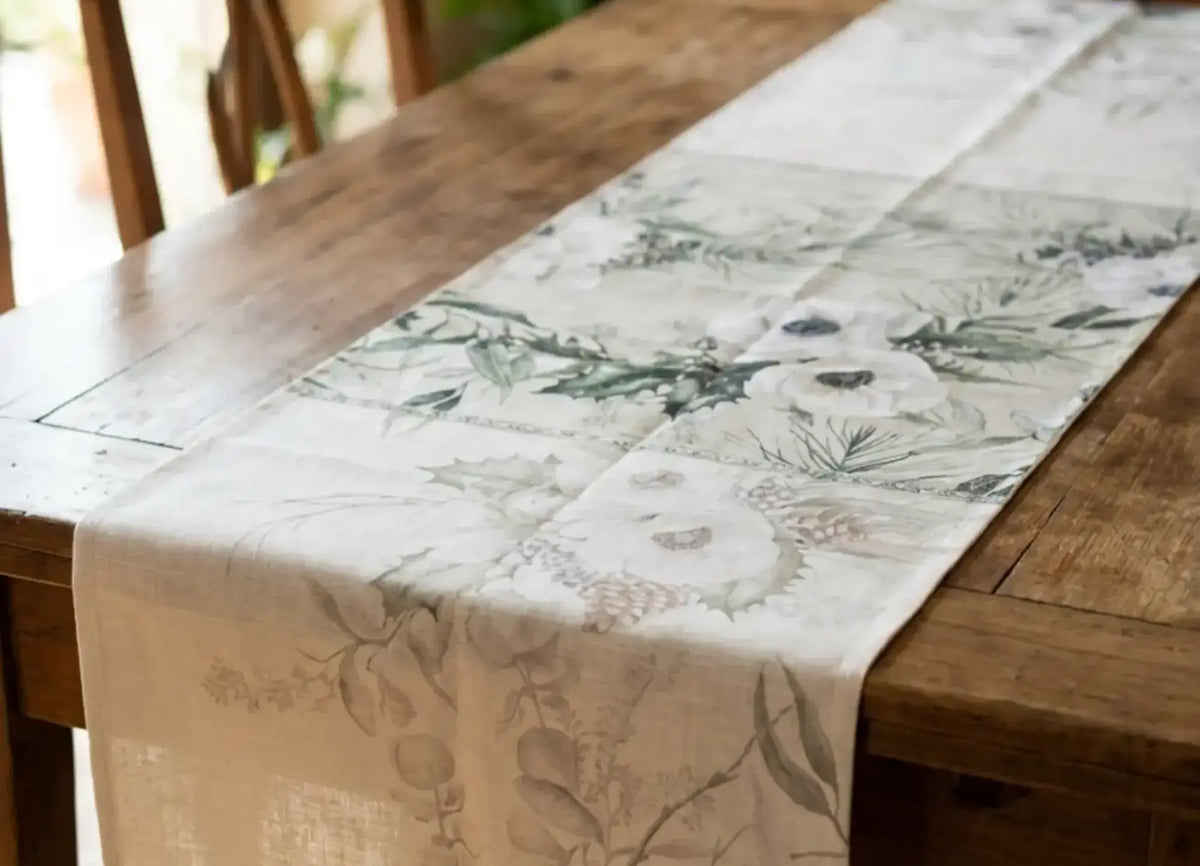 Verde Soffuso Floral Table Runner