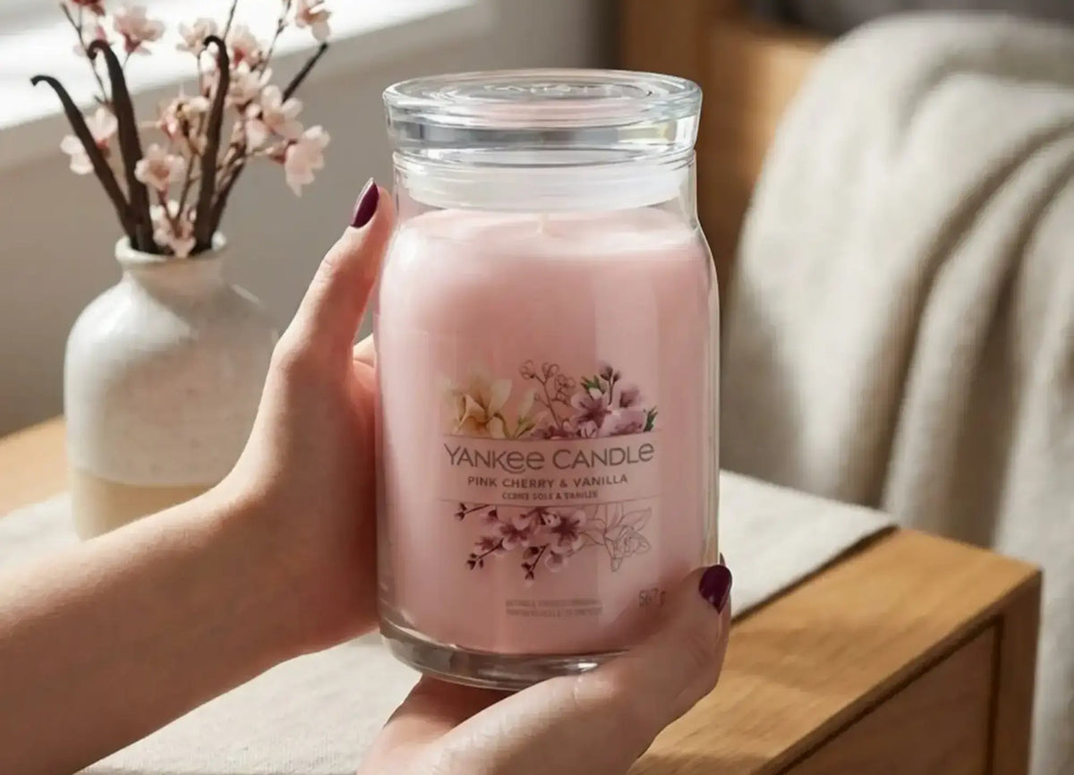 Pink Cherry & Vanilla Candela Giara