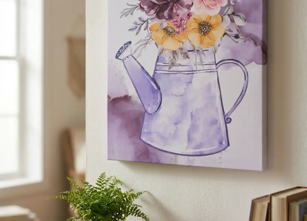 Petali Quadro In Legno Lilla
