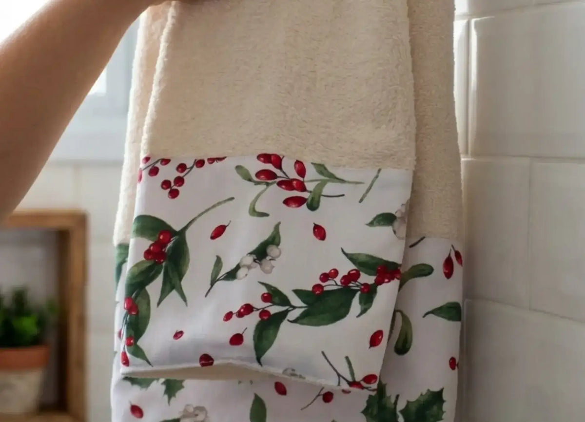 Wild Berry Terry Towel Pair White