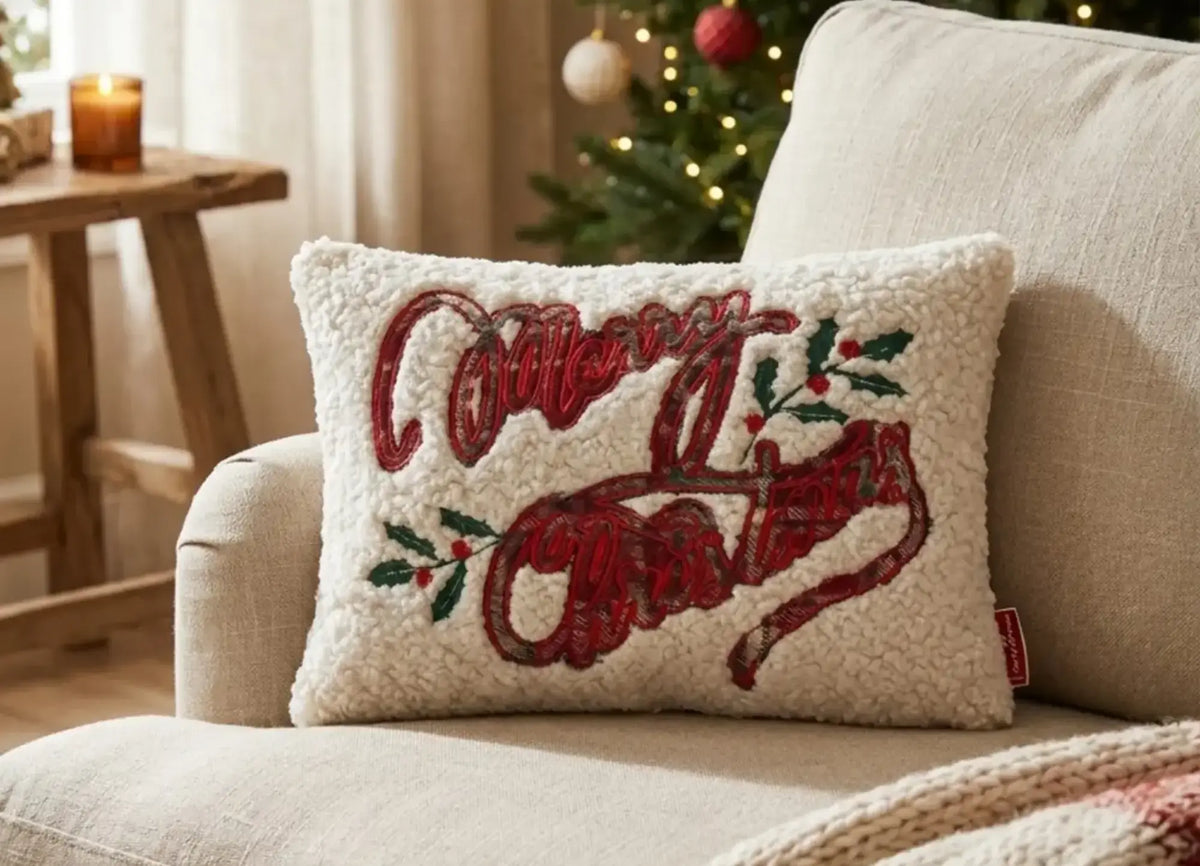 Cottage Cuscino Rettangolare Merry Christmas