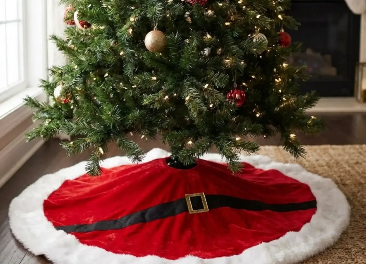Xmas Time Gonna Copribase Per Albero Rosso