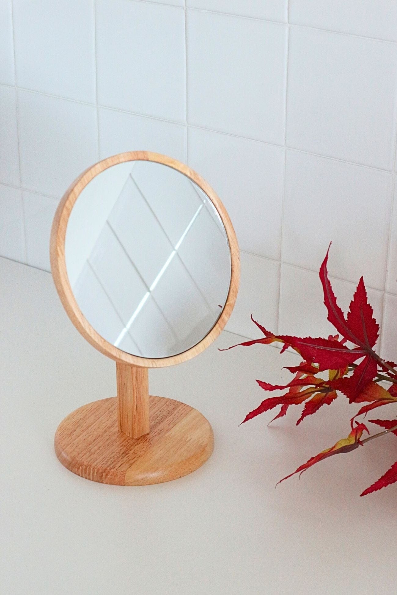 Item International Bamboe Bamboe - Specchio decorativo tondo in bambù | Item International