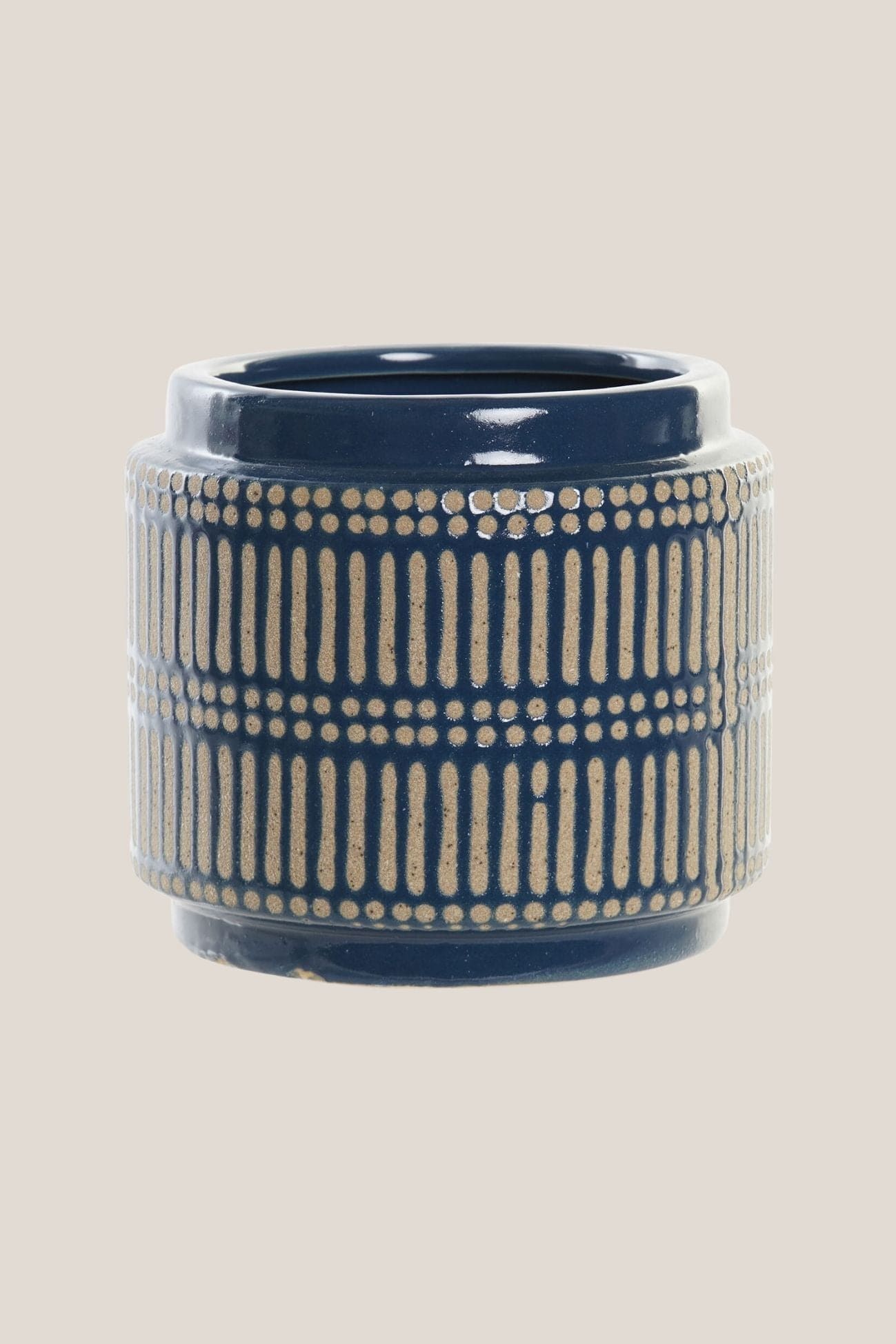 Item International Cedric Cedric - Vaso in ceramica blu e beige in stile orientale | Item International