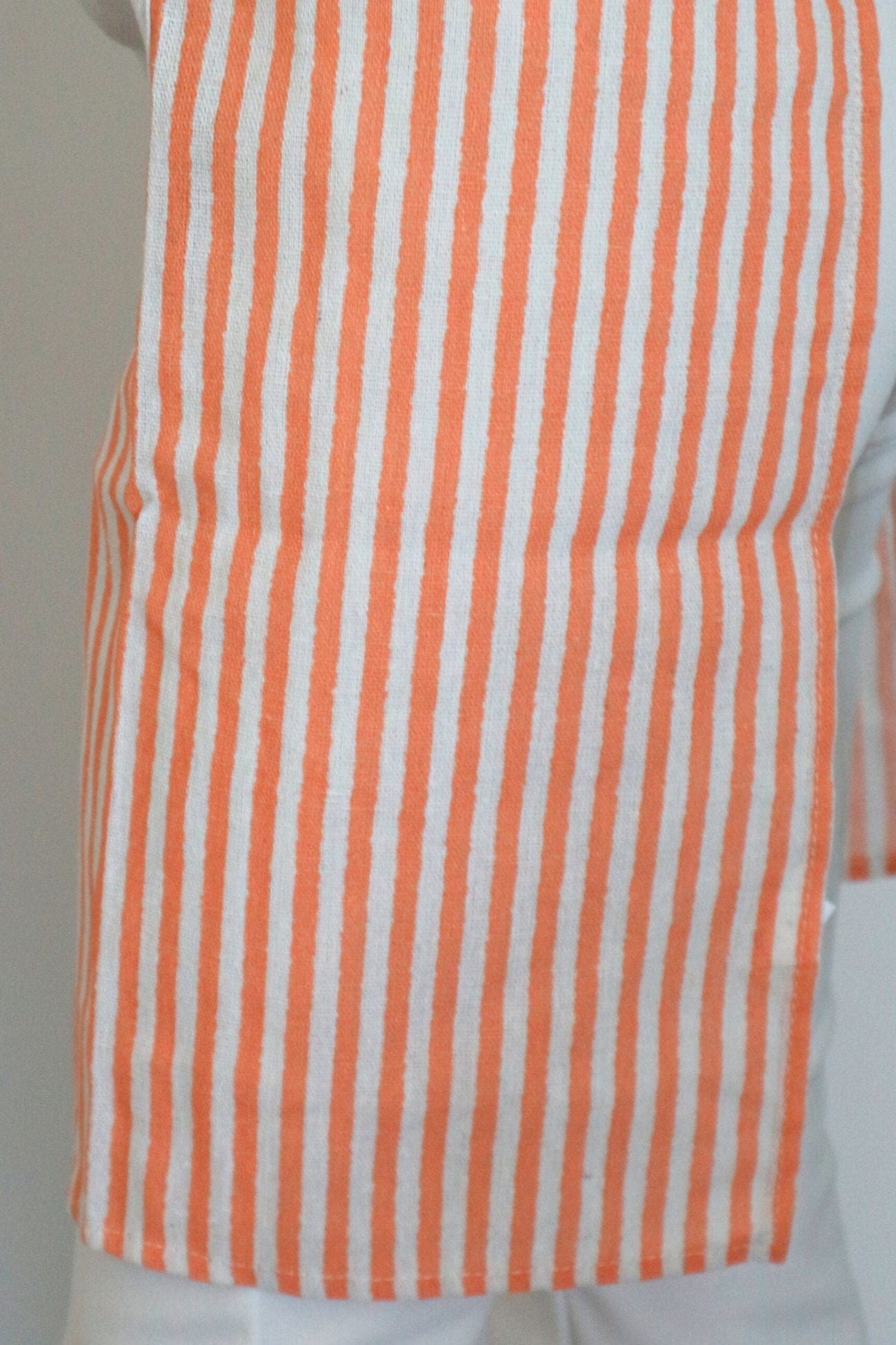 Item International Emilie Emilie - Grembiule arancione a righe con tasca | Item International