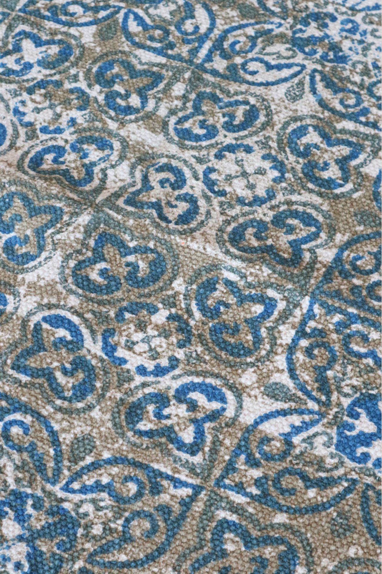 Item International Qanat Qanat - Tappeto in cotone anticato con azulei 120x180 | Item International